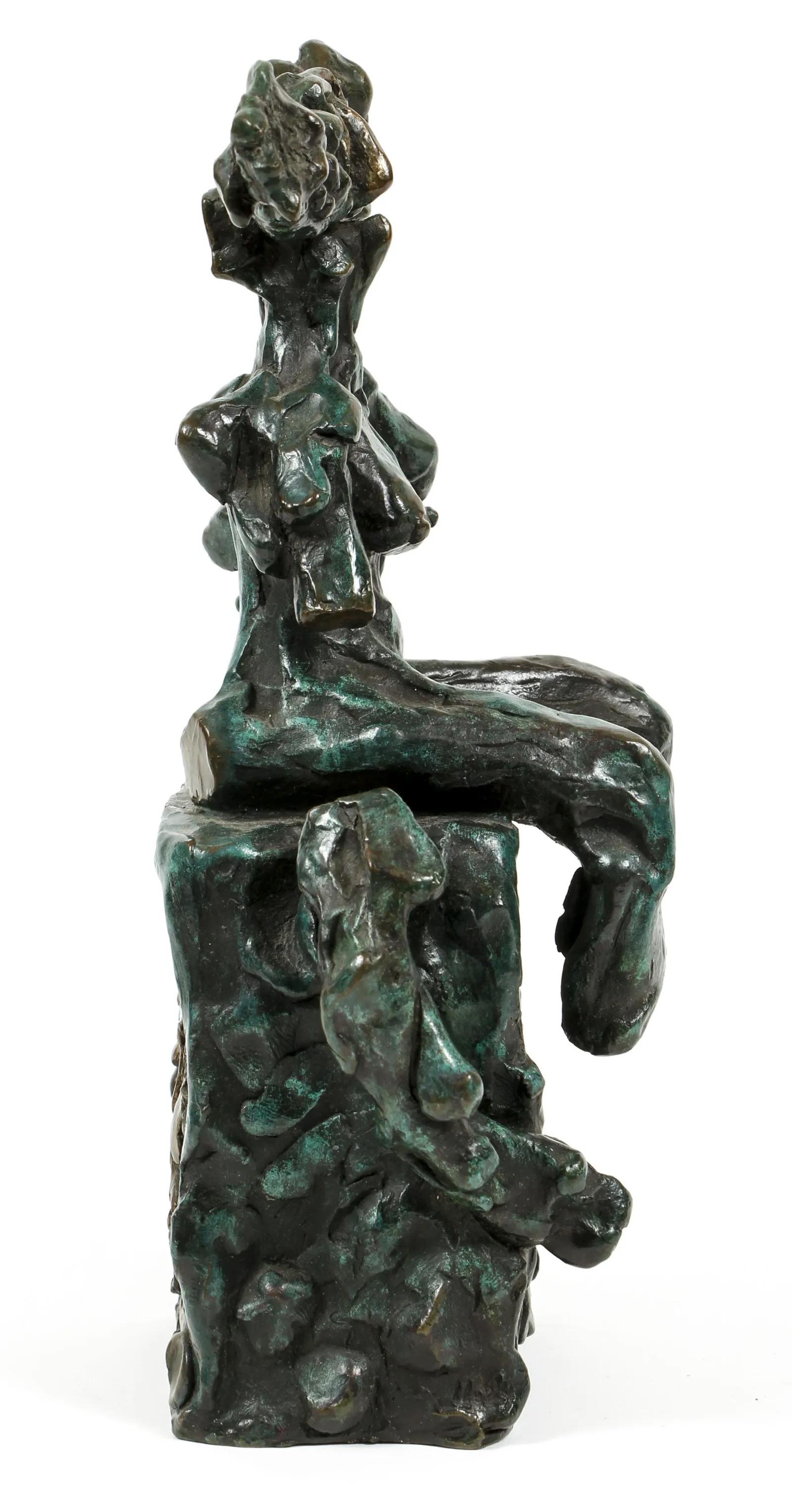 Three-Piece Set of Contemporary Sculptures Made of Bronze by Bob La Bobgah In Fair Condition For Sale In North Miami, FL
