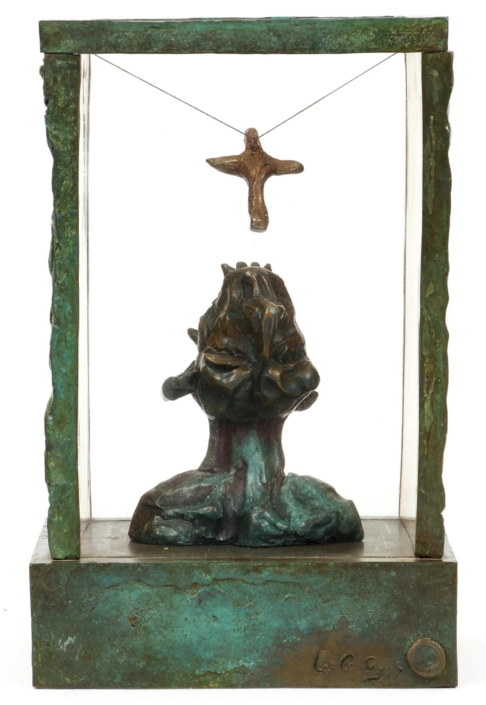 Dreiteiliges Set zeitgenössischer Skulpturen aus Bronze von Bob La Bobgah im Angebot 2