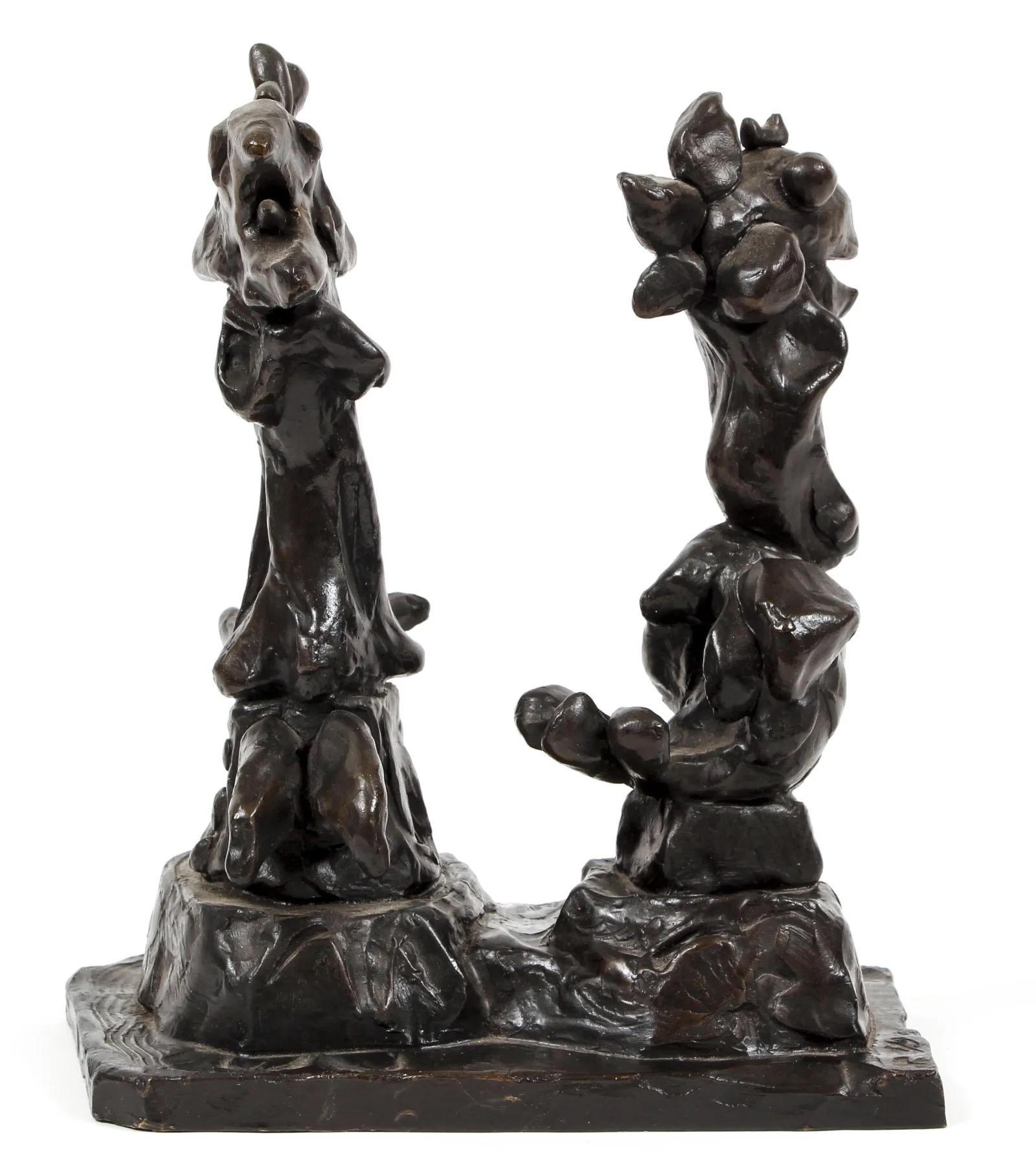Three-Piece Set of Modern Sculptures Made of Bronze by Bob La Bobgah 7