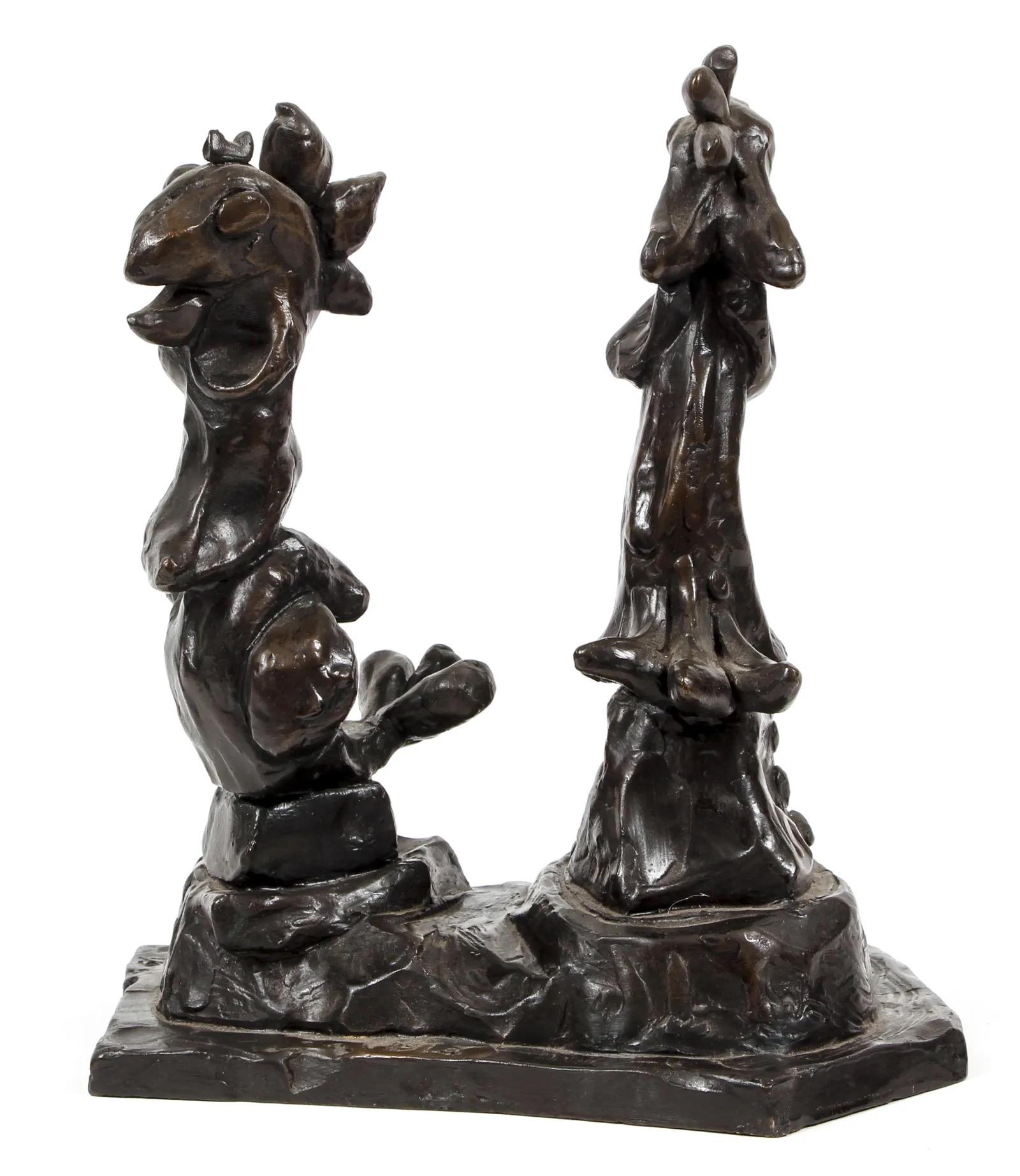 Set di tre pezzi di sculture moderne in bronzo di Bob La Bobgah in vendita 7