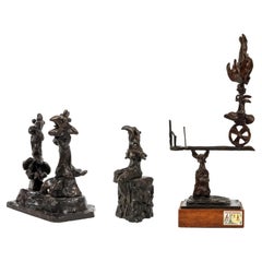 Three-Piece Set of Modern Sculptures Made of Bronze by Bob La Bobgah