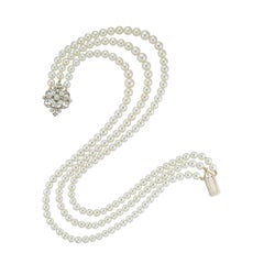 Three Row Pearl Necklace with Victorian Clasp