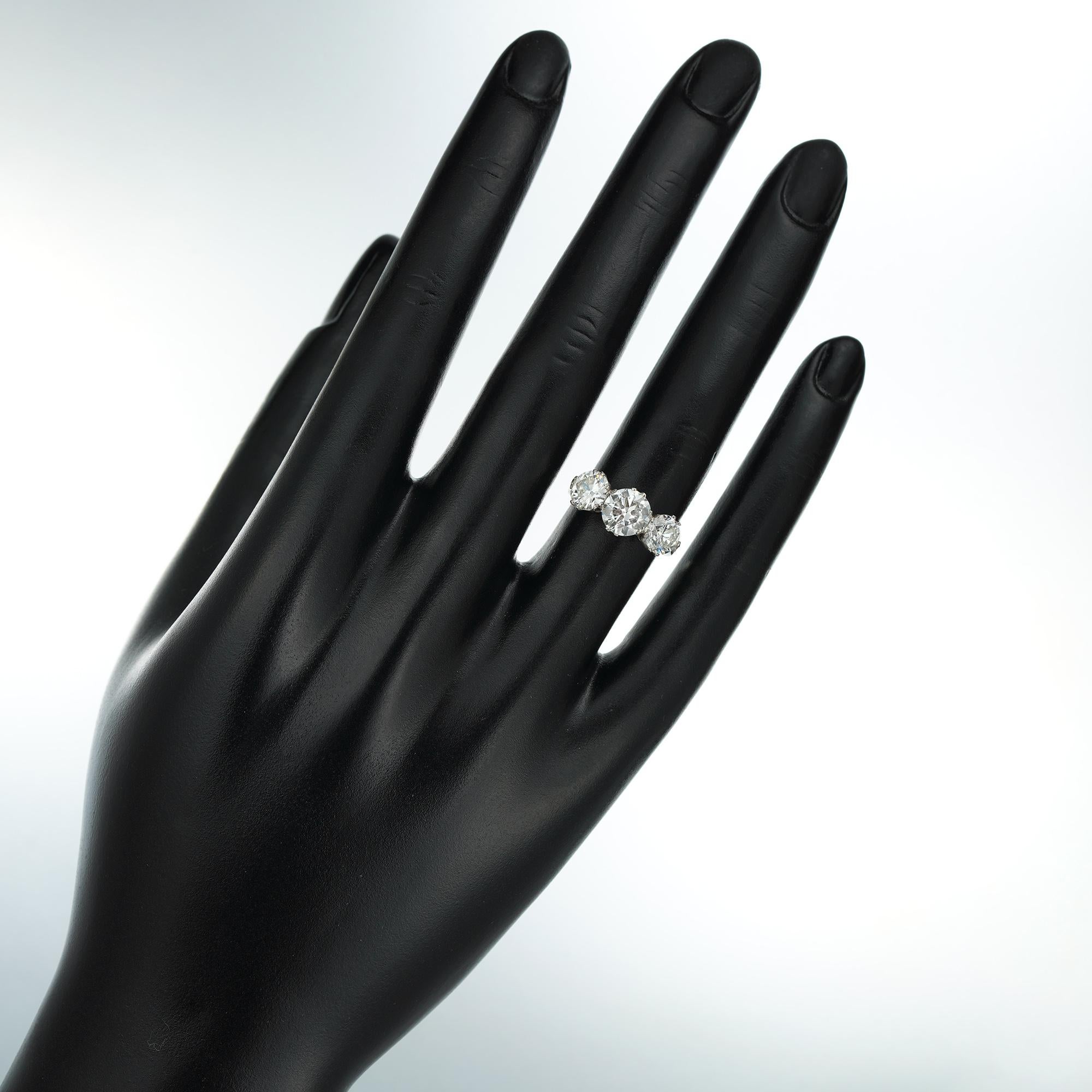 Contemporary Three-Stone Diamond Ring