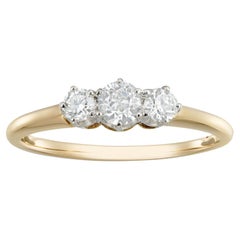 A three stone diamond ring