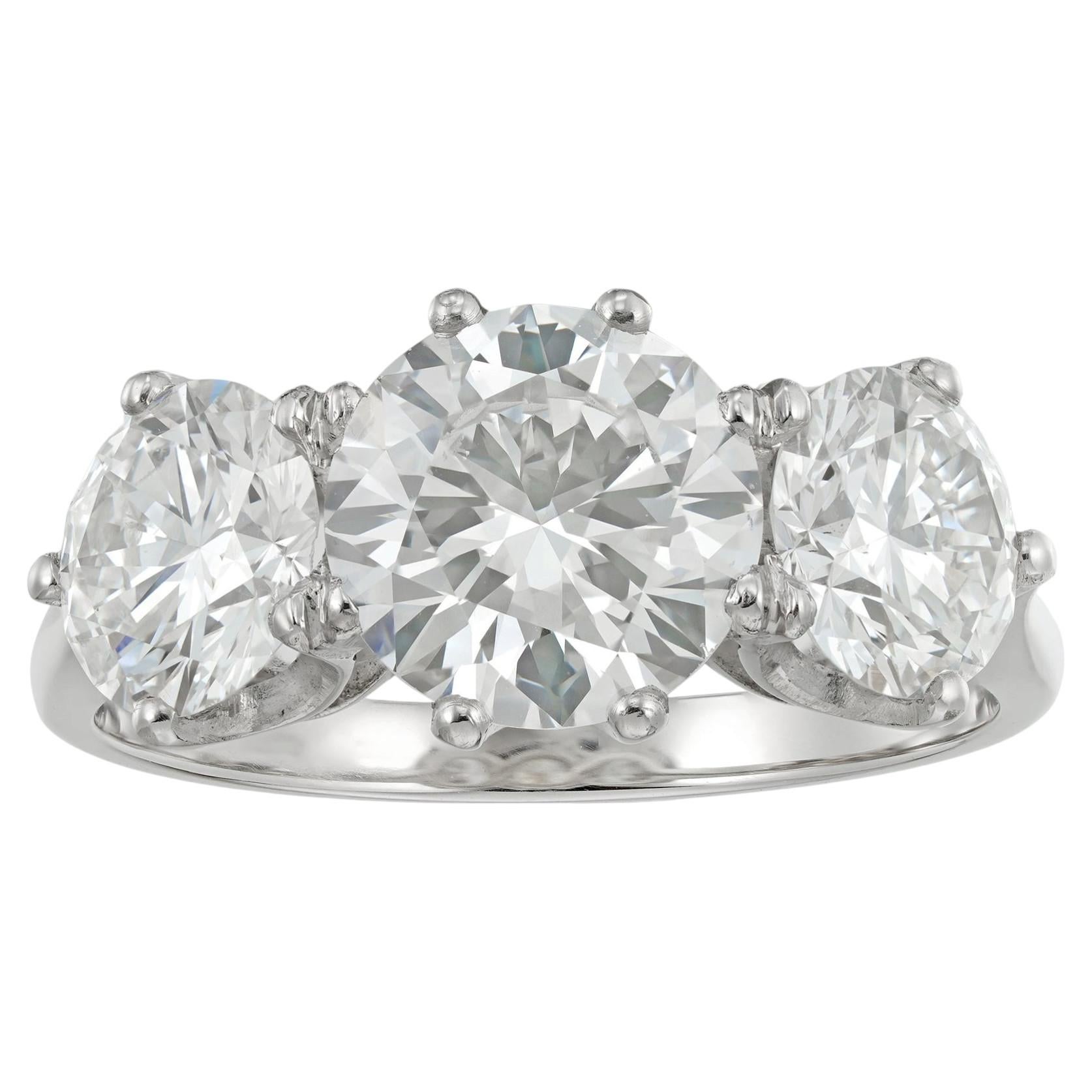 A three stone diamond ring
