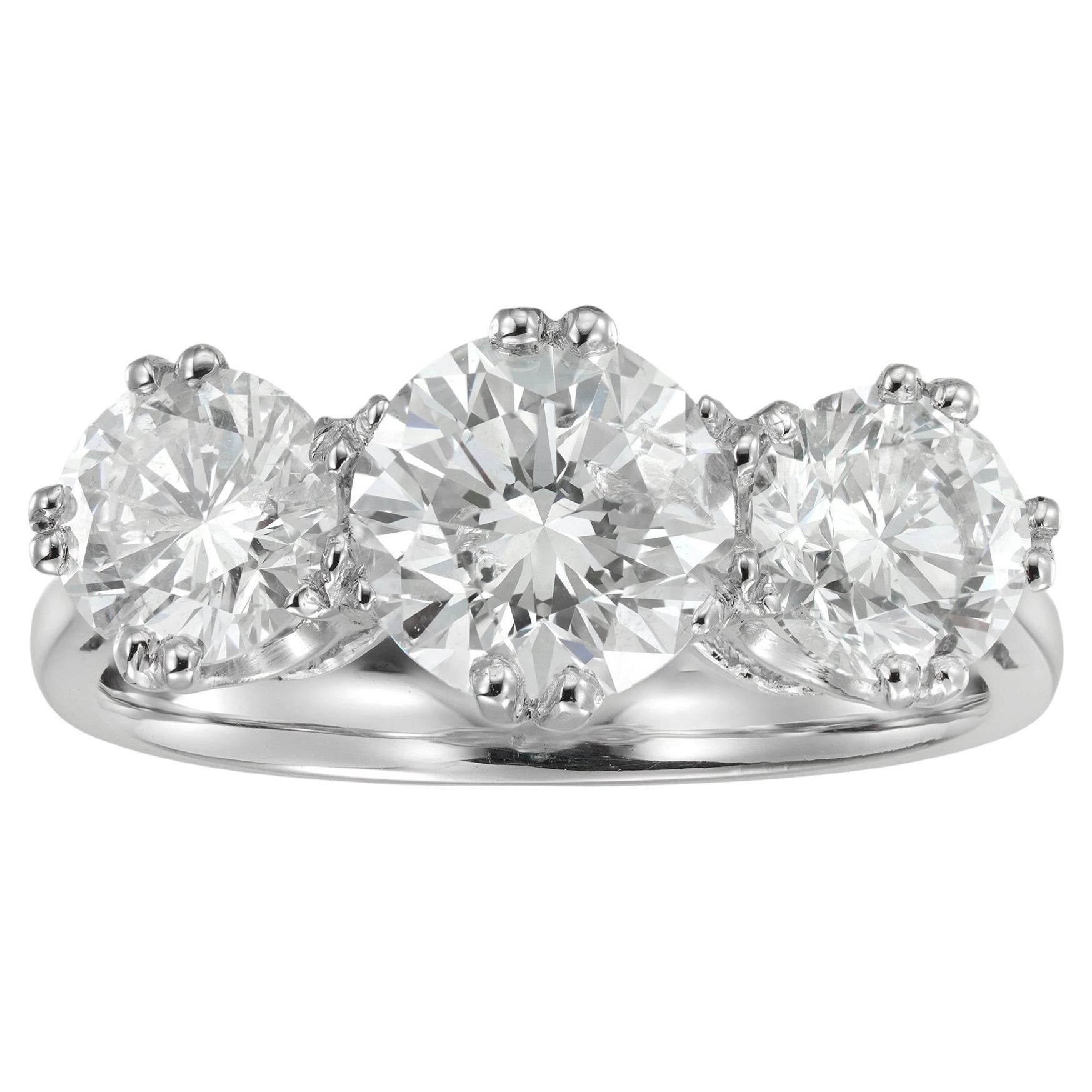 A three stone diamond ring