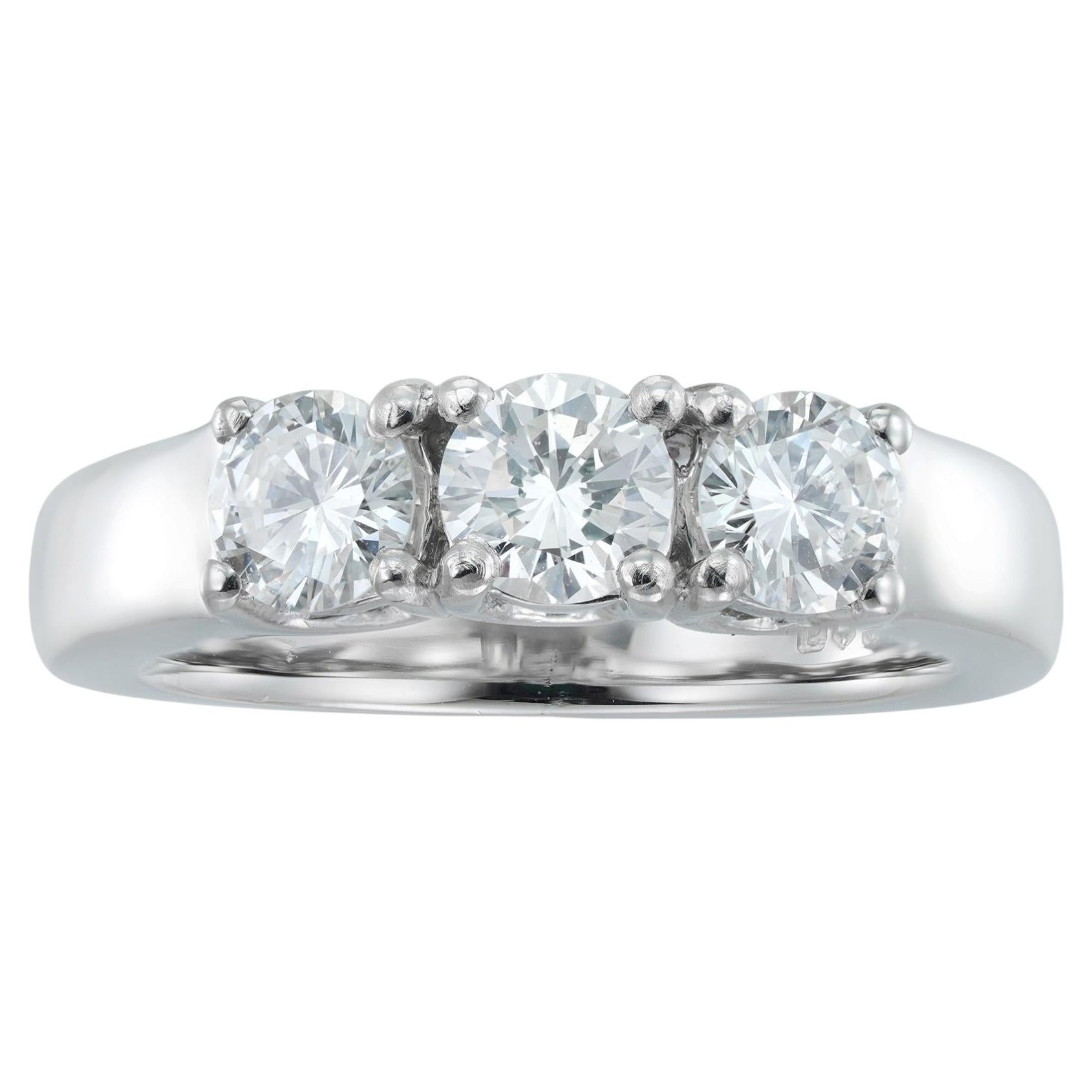 A three stone diamond ring