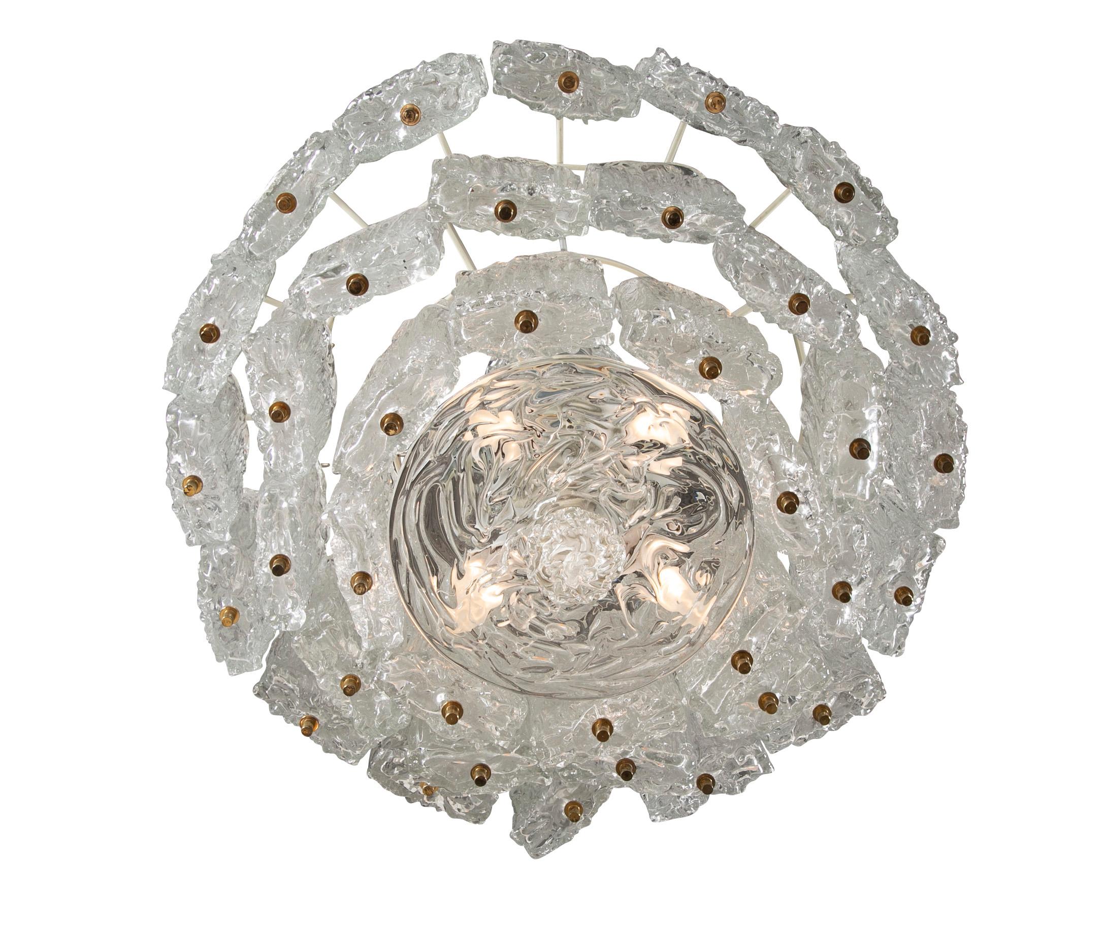 Modern Three-Tier Murano Glass Chandelier by Barovier & Toso For Sale