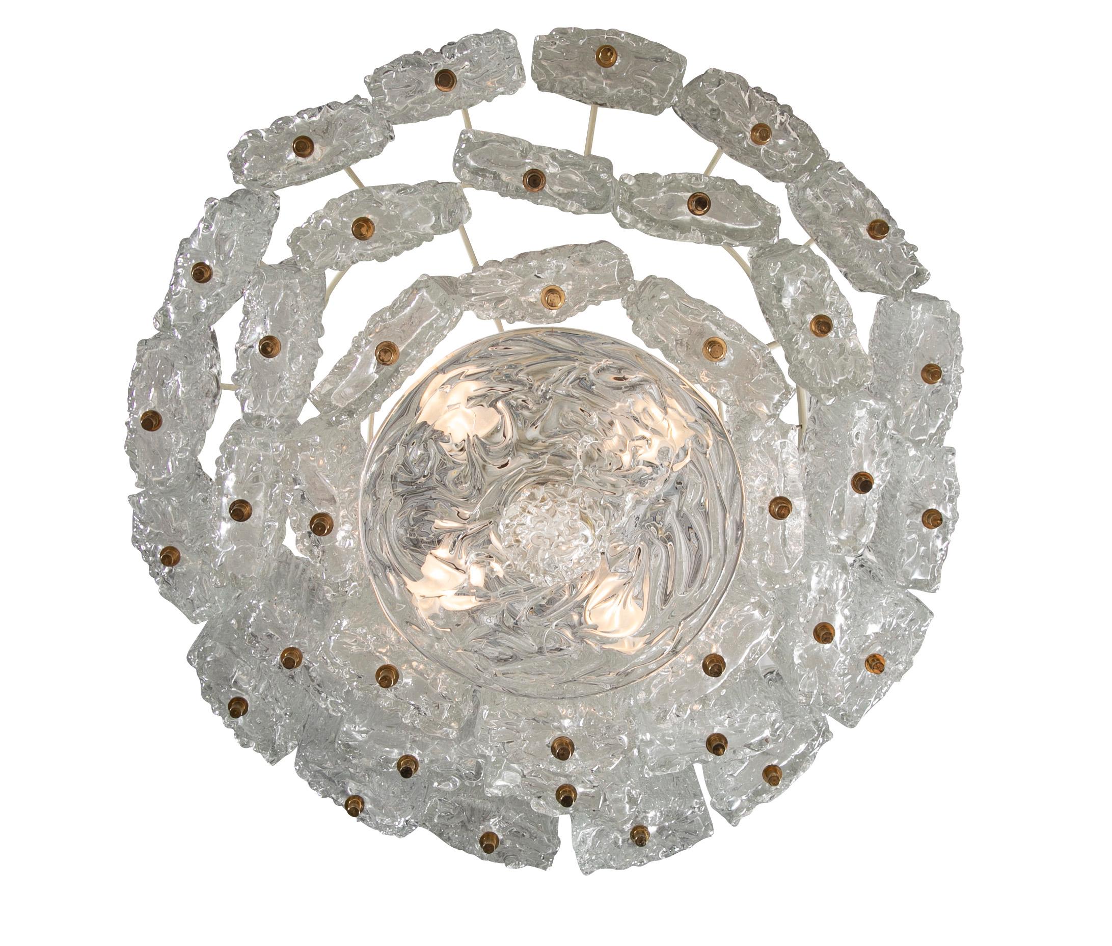 Dreistöckiger Kronleuchter aus Muranoglas von Barovier & Toso (Italienisch) im Angebot