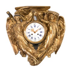 Tiffany & Co. Neoclassical Gilt Bronze Wall Clock by Louis Valentin