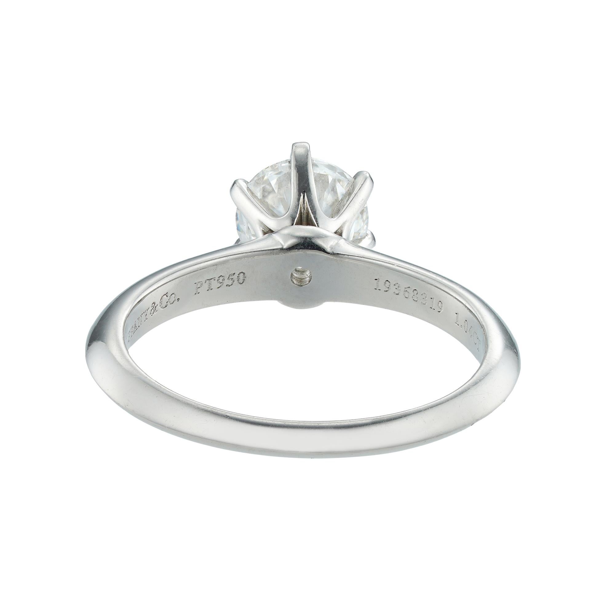 Contemporary GIA Certified IF Tiffany & Co. Diamond Solitaire Ring