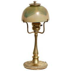 Used Tiffany Favrile Glass and Gilt Bronze Desk Lamp, Tiffany Studios, circa 1910