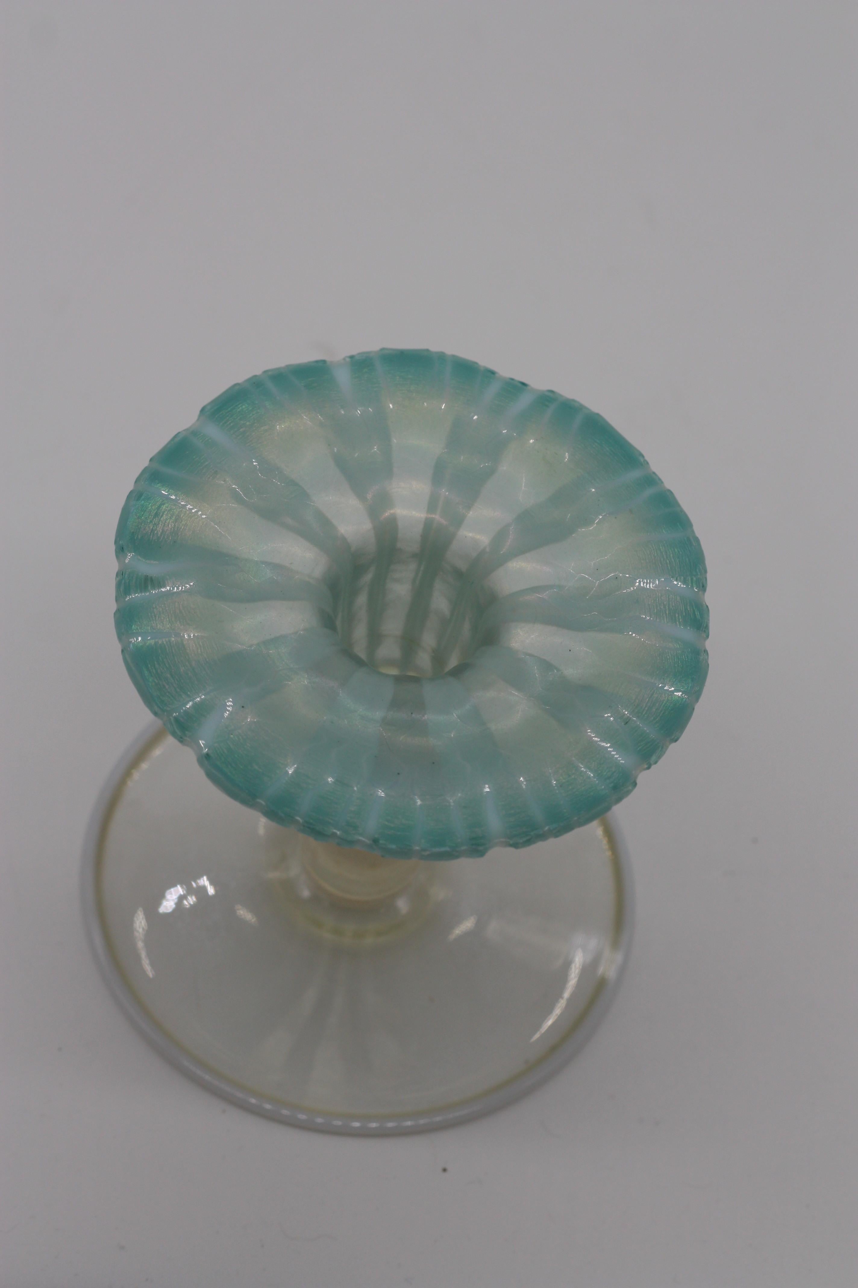 Tiffany Favrile Glass Morning Glory Candlestick circa 1918-1928 For Sale 2