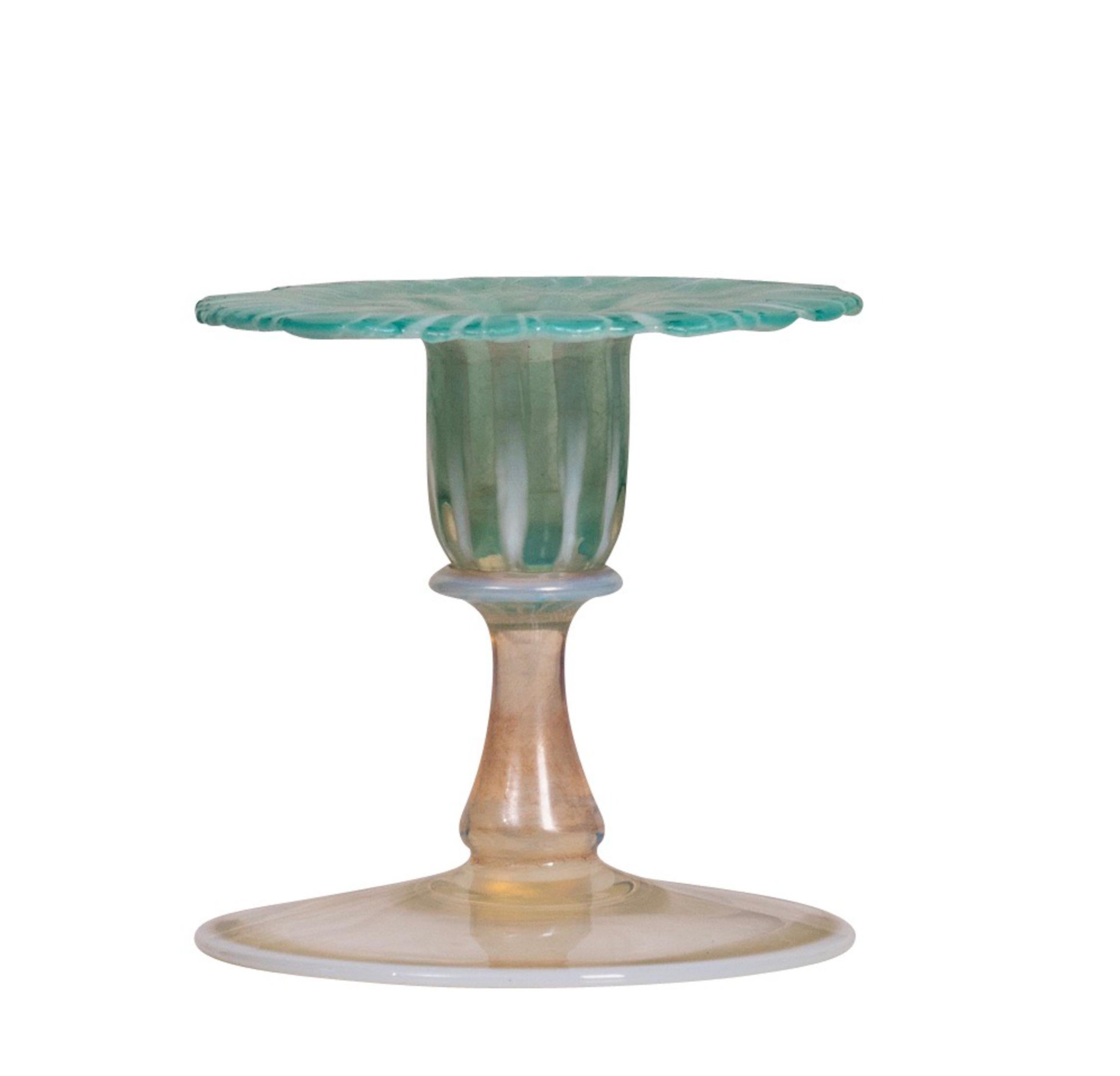 Tiffany Favrile Glass Morning Glory Candlestick circa 1918-1928 For Sale 3