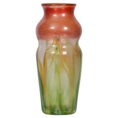 Antique Tiffany Studios Decorated Favrile Glass Cabinet Vase