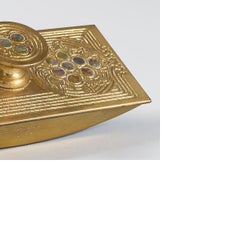 Tiffany Studios New York Gilt Bronze and Abalone Rocker Blotter