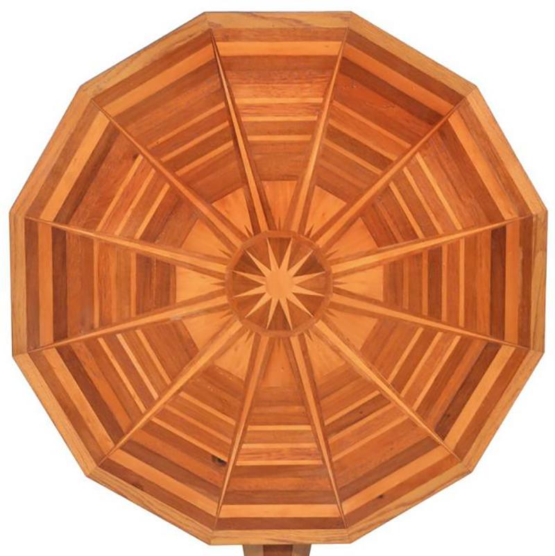 English Tilt-Top Occasional Parquetry Table by R. Vincent