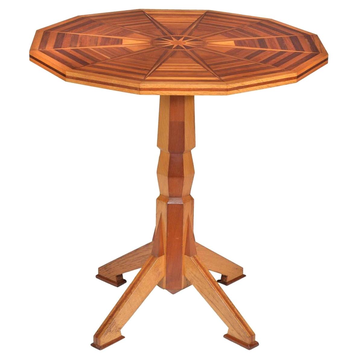 Tilt-Top Occasional Parquetry Table by R. Vincent
