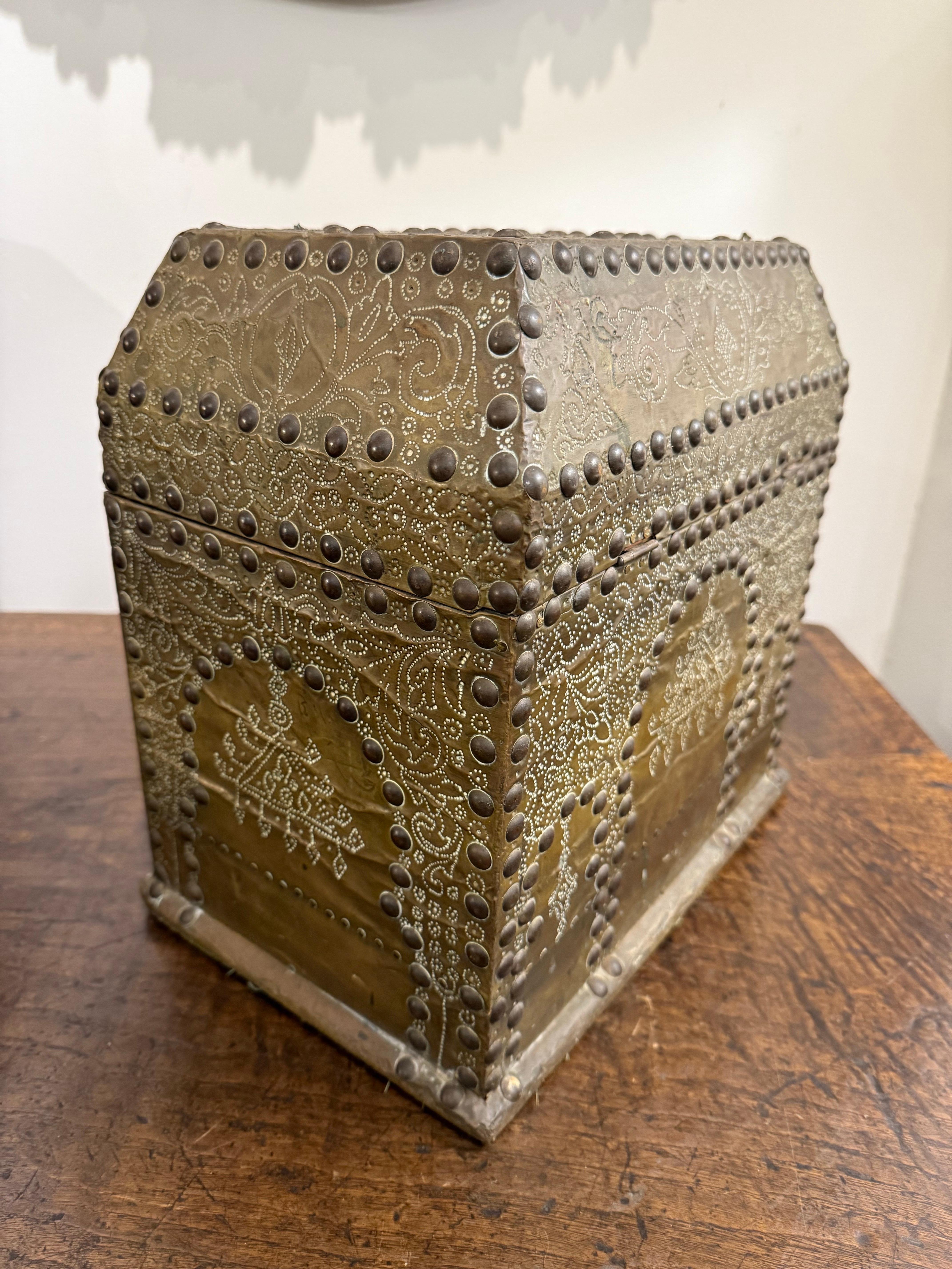 A Timber Gilt-Metal Embellished Box, 19th Century For Sale 1