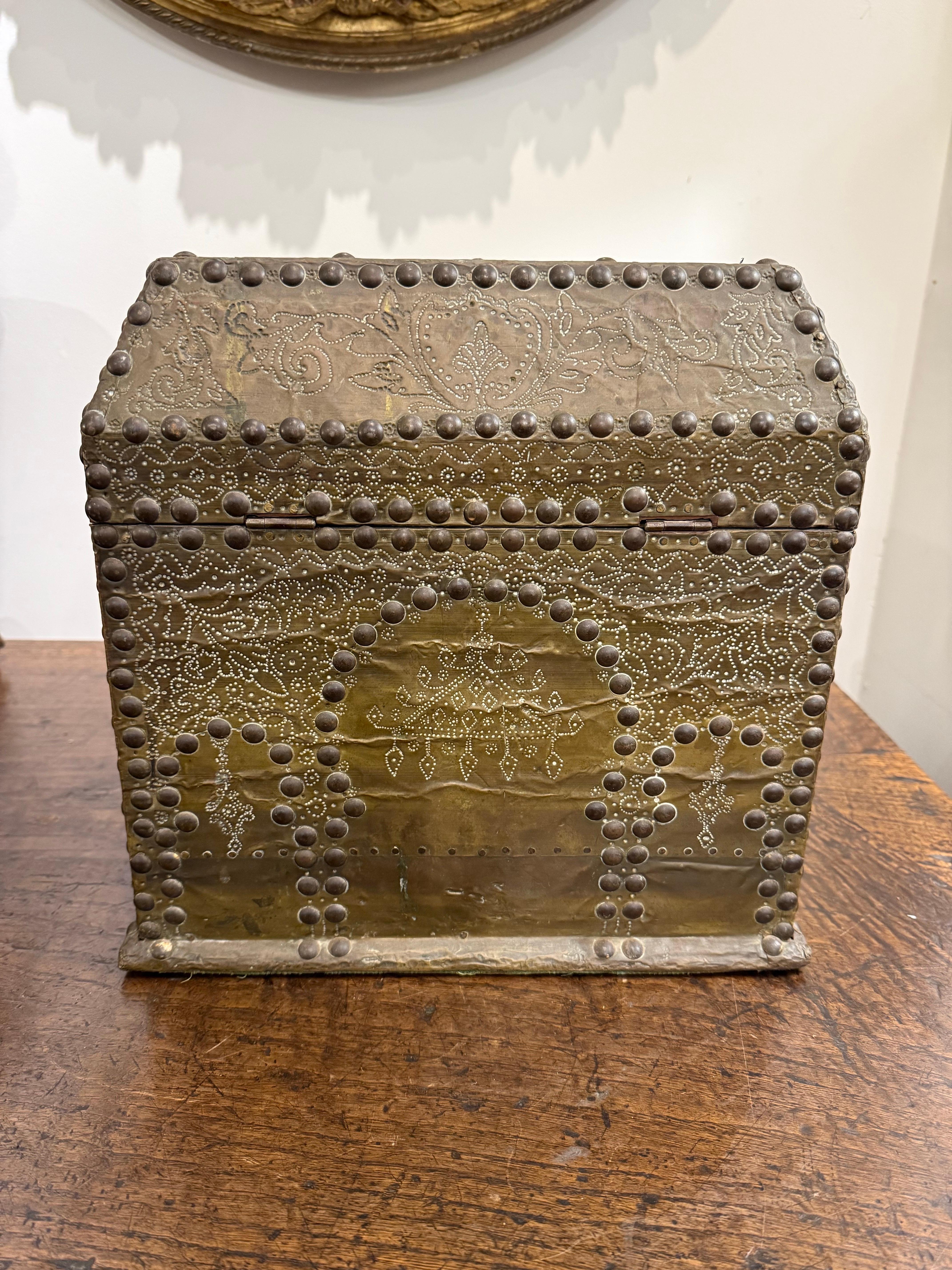 A Timber Gilt-Metal Embellished Box, 19th Century For Sale 2