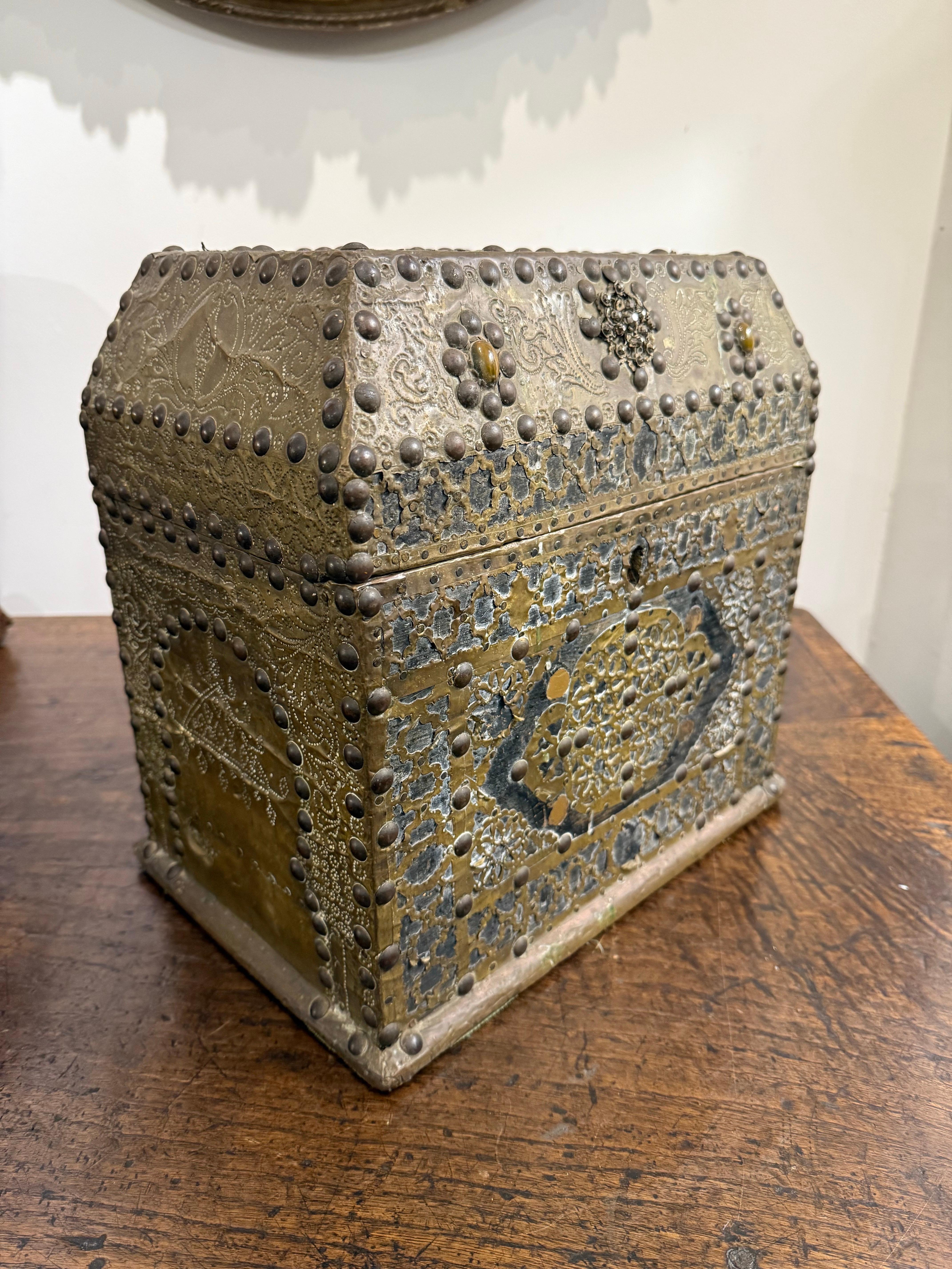 A Timber Gilt-Metal Embellished Box, 19th Century For Sale 3