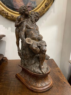 A Timber Group of Sleeping Silenus and Youth, Probably Dionysus, 17th Century