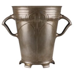 Ein Jugendstil-Wein- oder Champagnerkühler aus Zinn, Belgien 1906