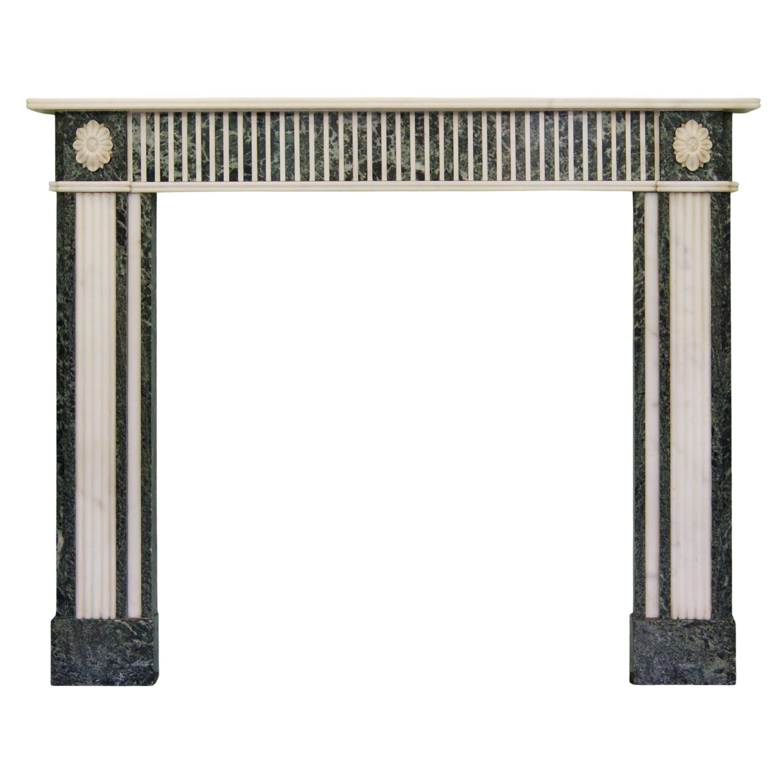 A Tinos & Statuary Marble Fireplace Chimneypiece