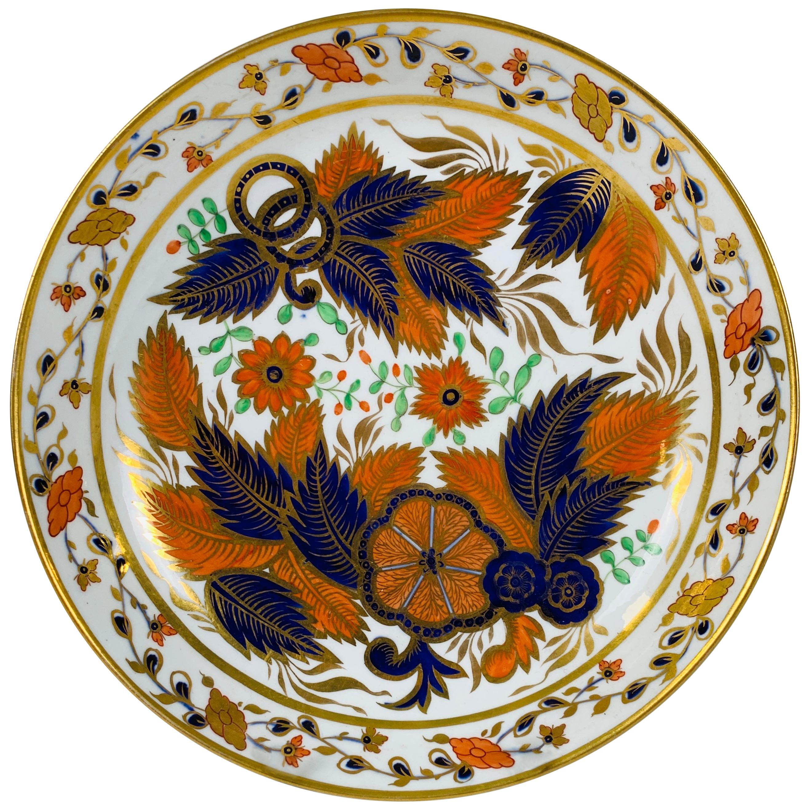 Tobacco Leaf Pattern Porcelain Saucer Dish England, circa 1820