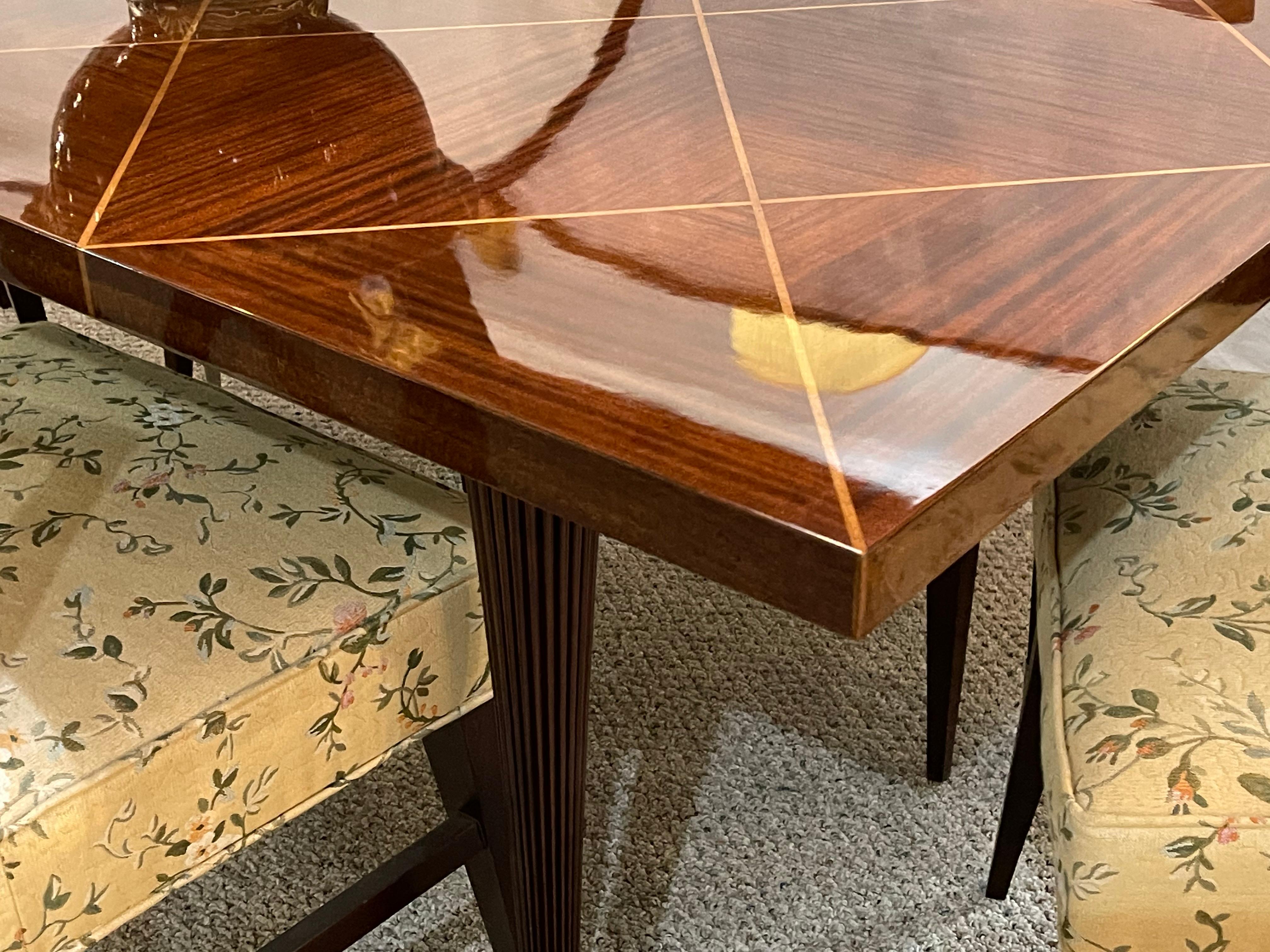 A Tommi Parzinger Originals Dining Table Fully Refinished with Two Leaves 4