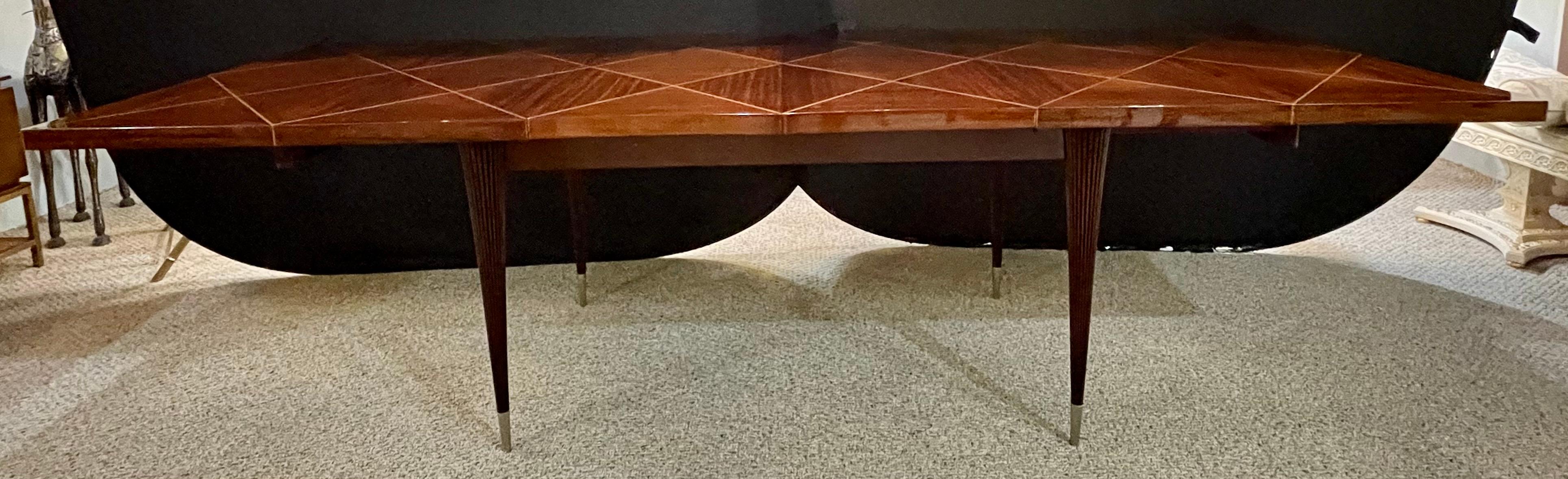 A Tommi Parzinger Originals Dining Table Fully Refinished with Two Leaves 5