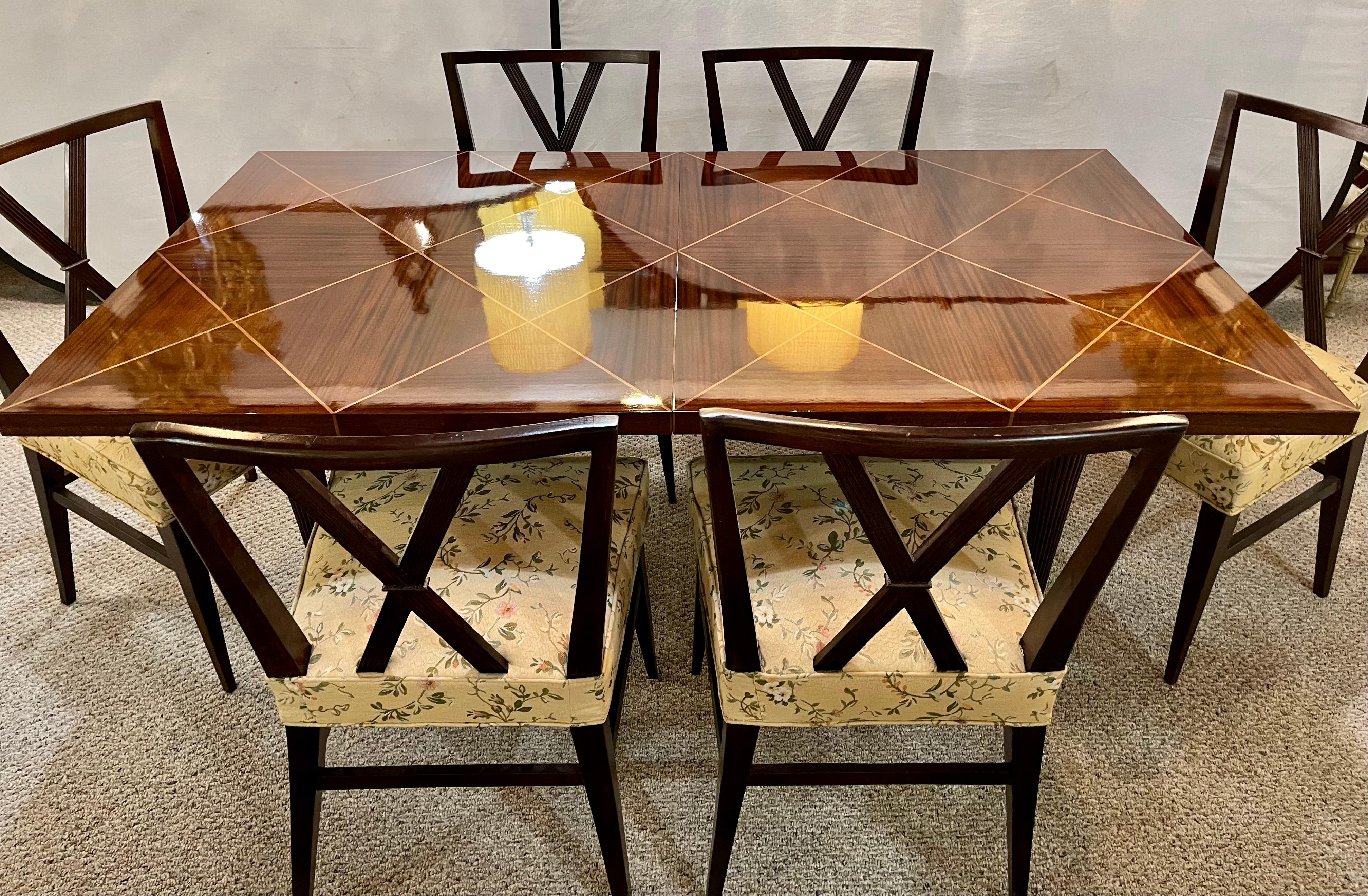 A Tommi Parzinger Originals Dining Table Fully Refinished with Two Leaves 6