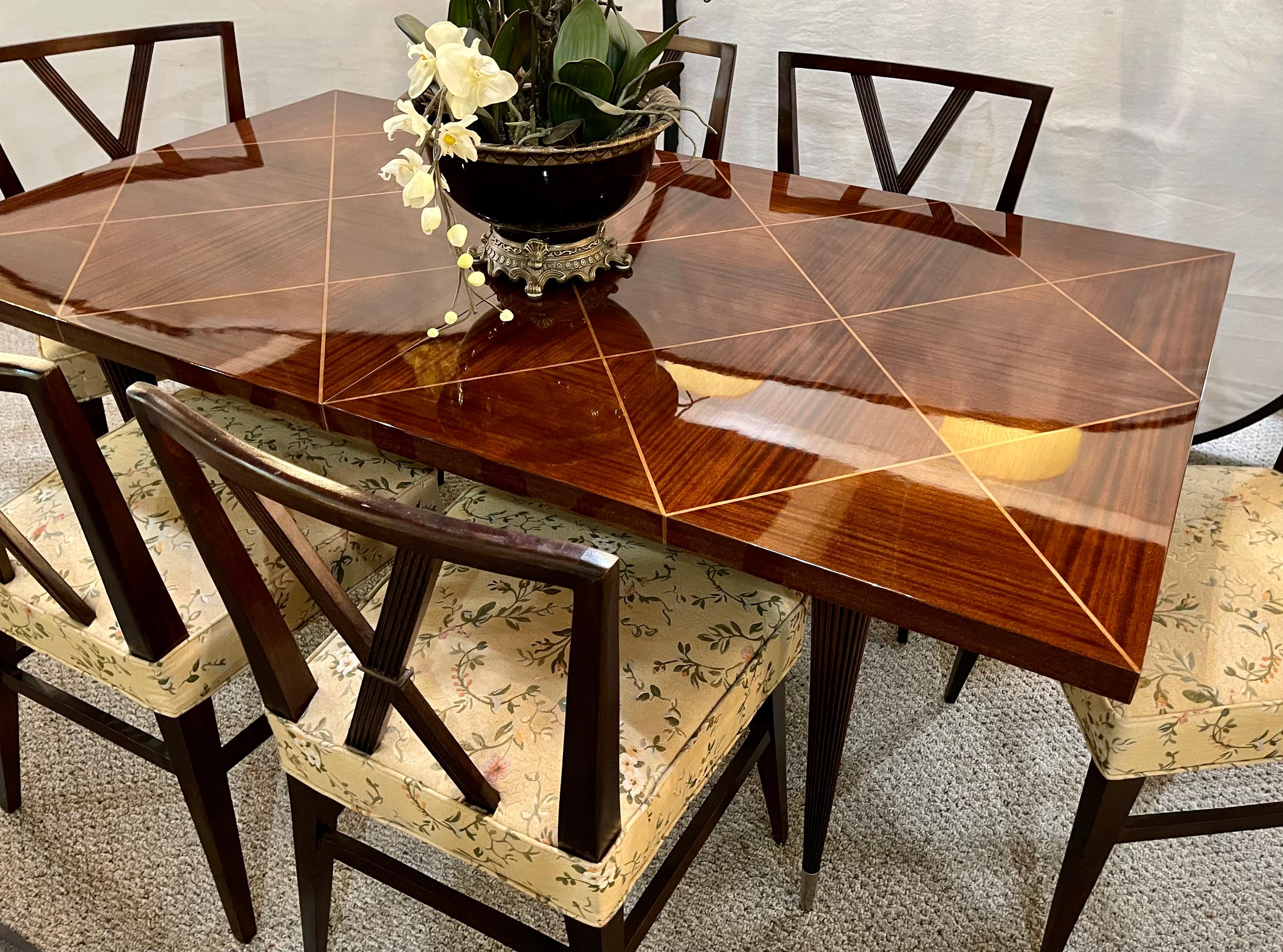 A Tommi Parzinger Originals Dining Table Fully Refinished with Two Leaves 10