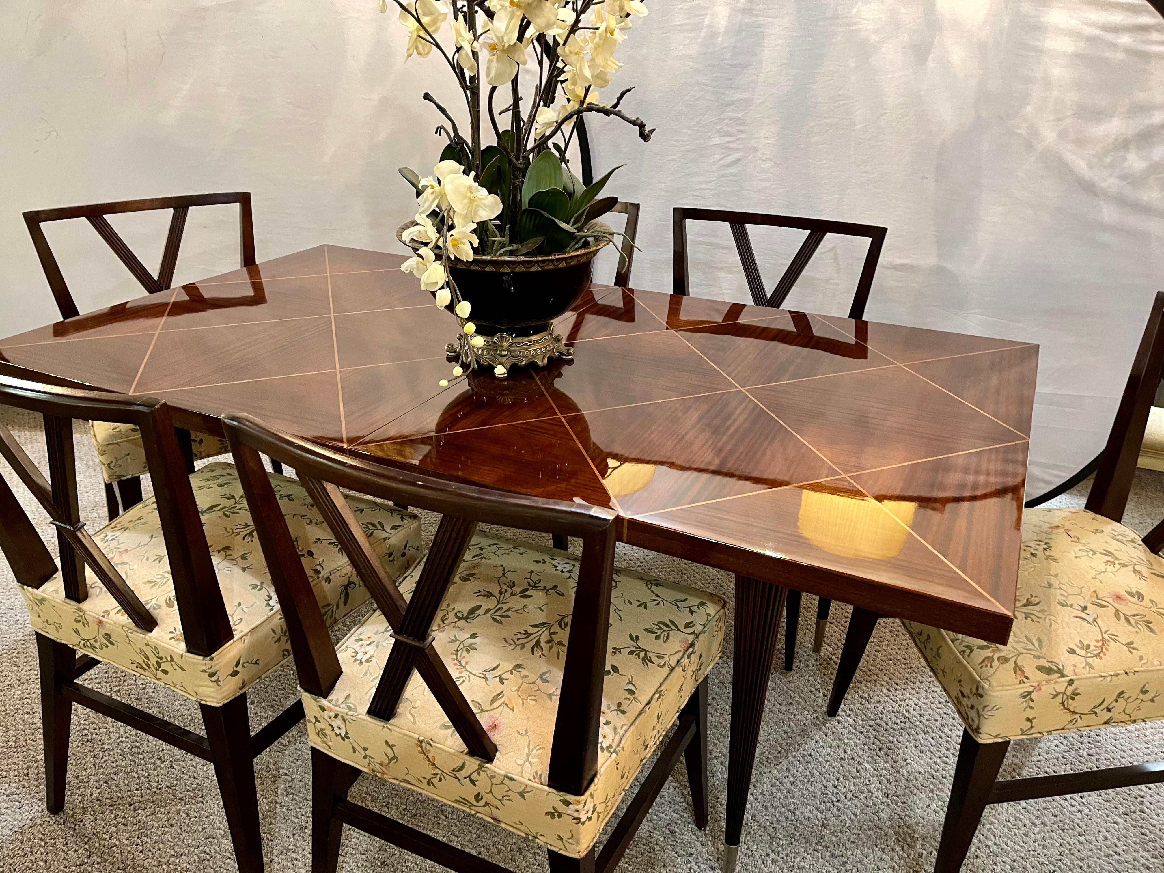 Mid-Century Modern A Tommi Parzinger Originals Dining Table Fully Refinished with Two Leaves