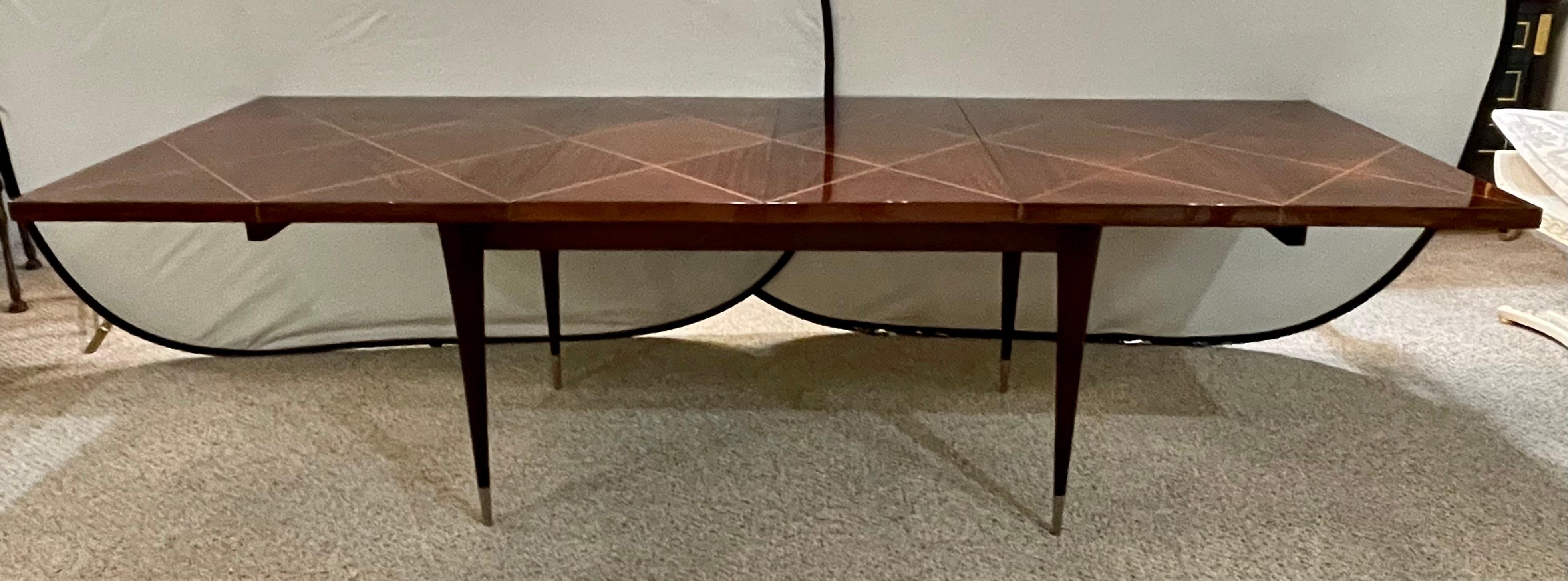 A Tommi Parzinger Originals Dining Table Fully Refinished with Two Leaves 1