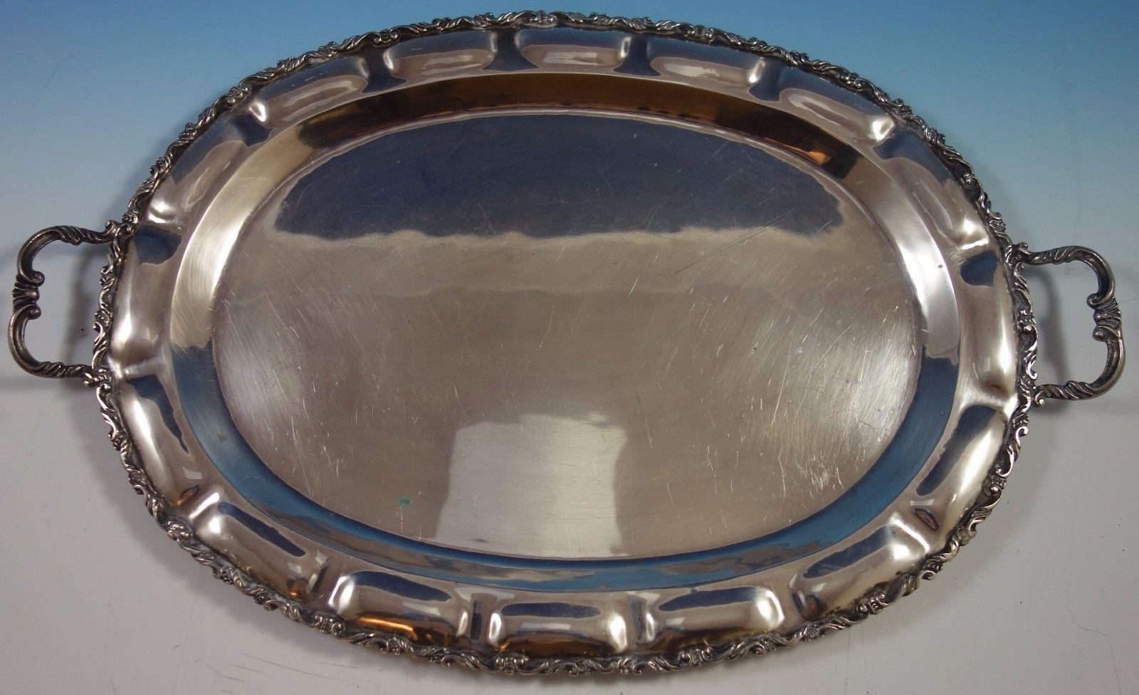 20th Century A. Torres Vega Mexican Sterling Silver Tea Set 5-Piece with Tray