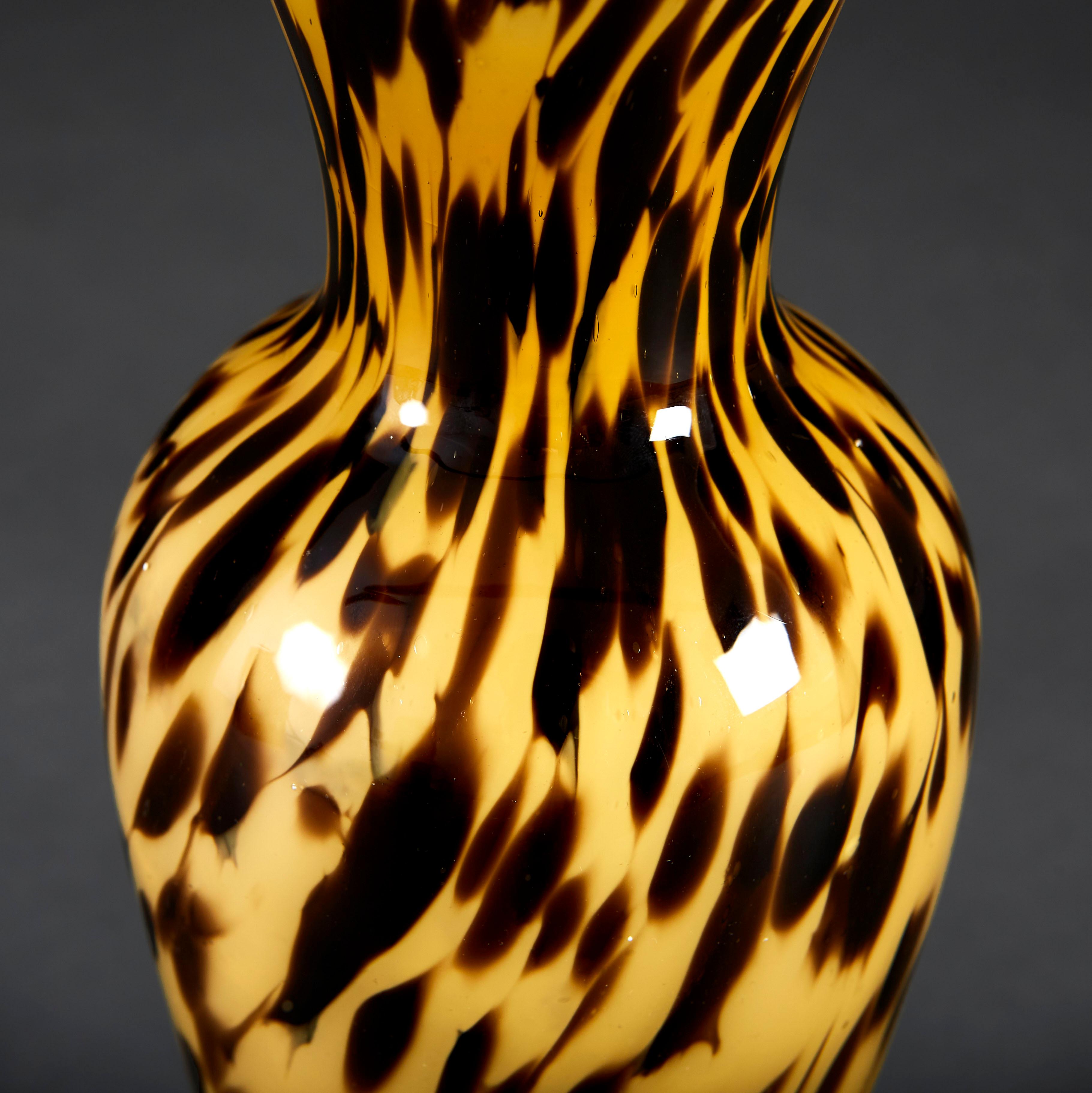 Tortoiseshell Murano Glass Vase as a Table Lamp In Good Condition In London, GB