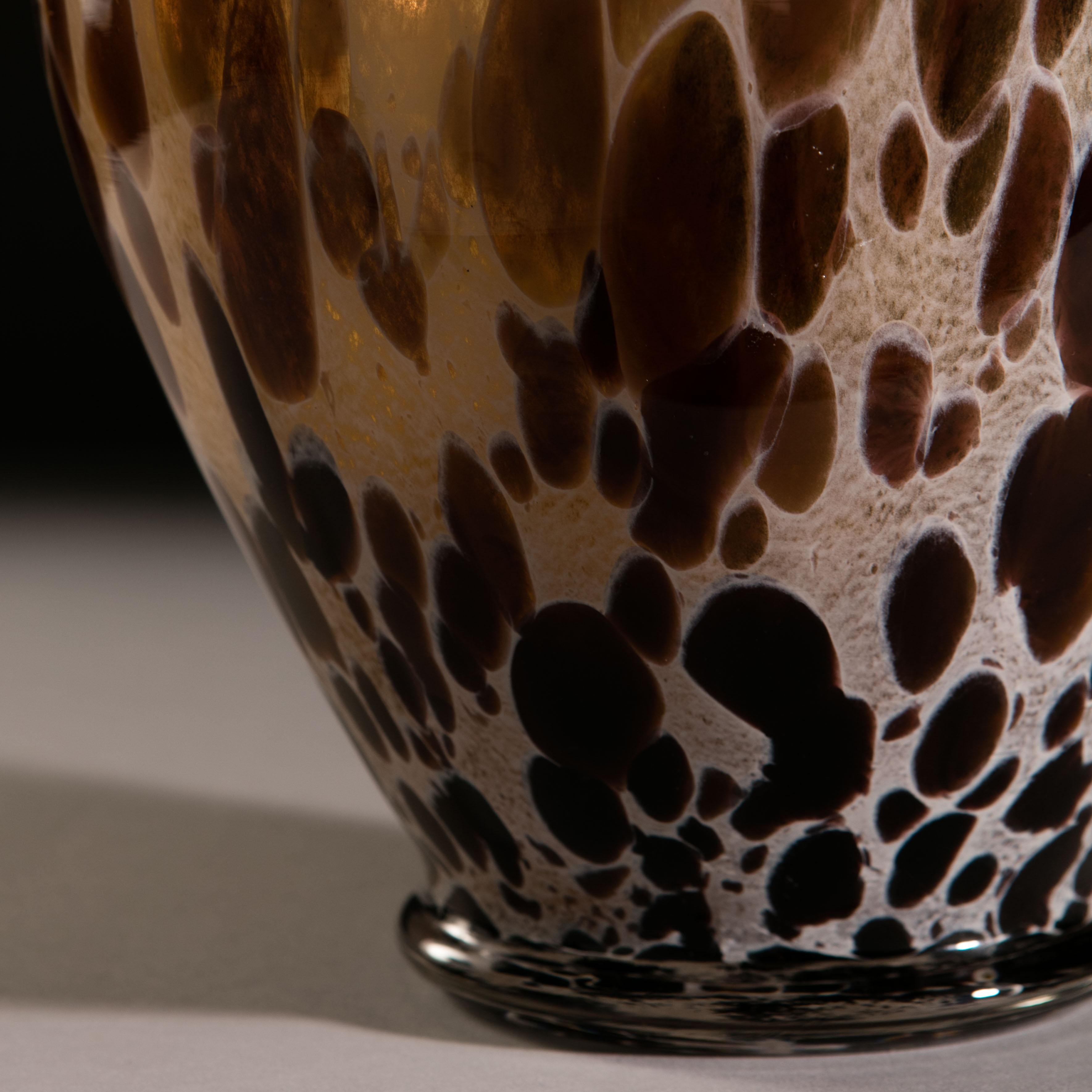 Italian Tortoiseshell Murano Glass Vase as a Table Lamp