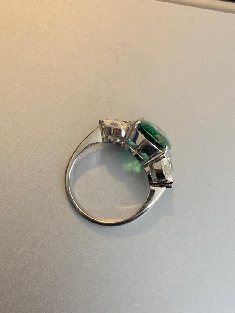 Tourmaline and Diamond Ring In Good Condition For Sale In Genève, CH
