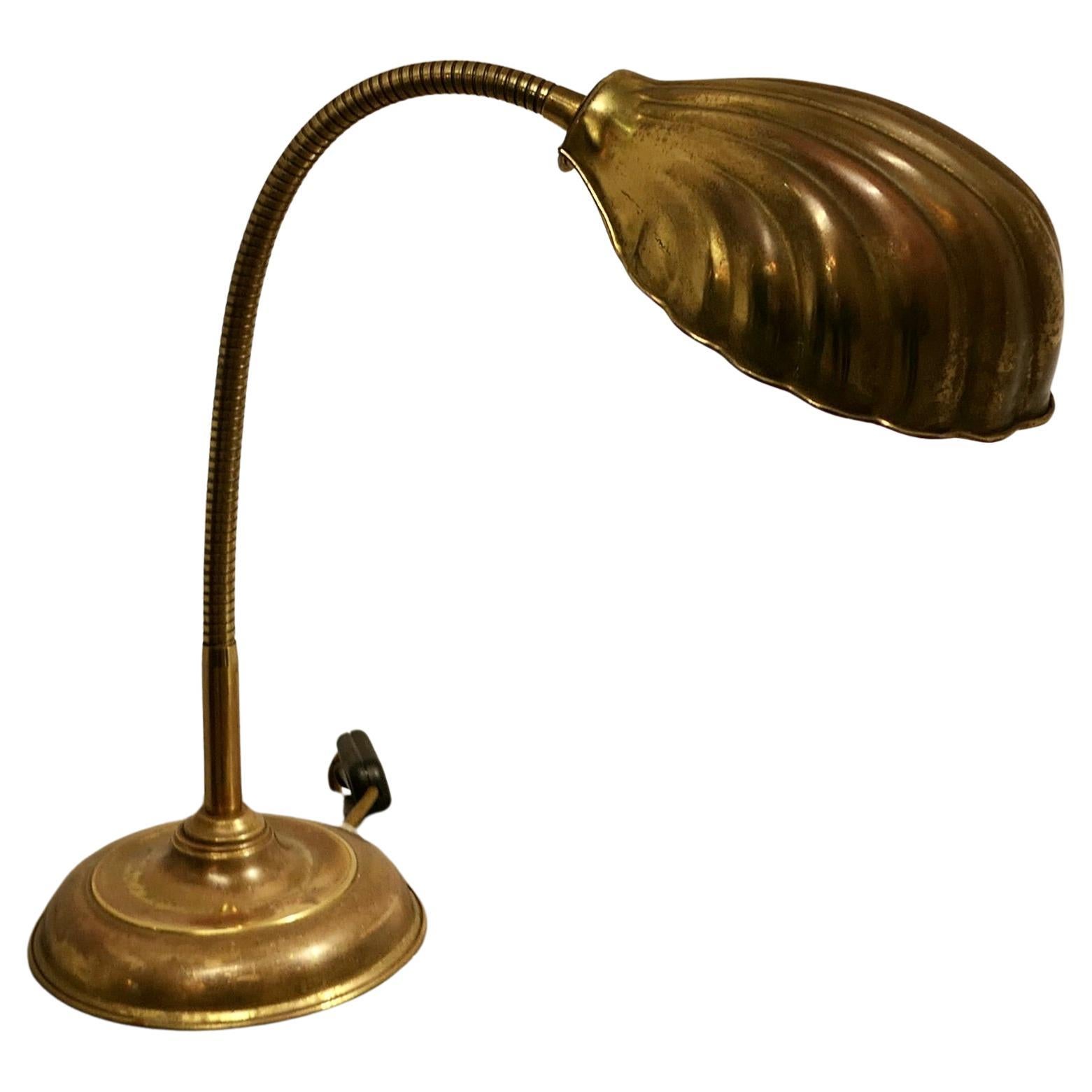 Lampe de bureau de banquier en laiton traditionnel