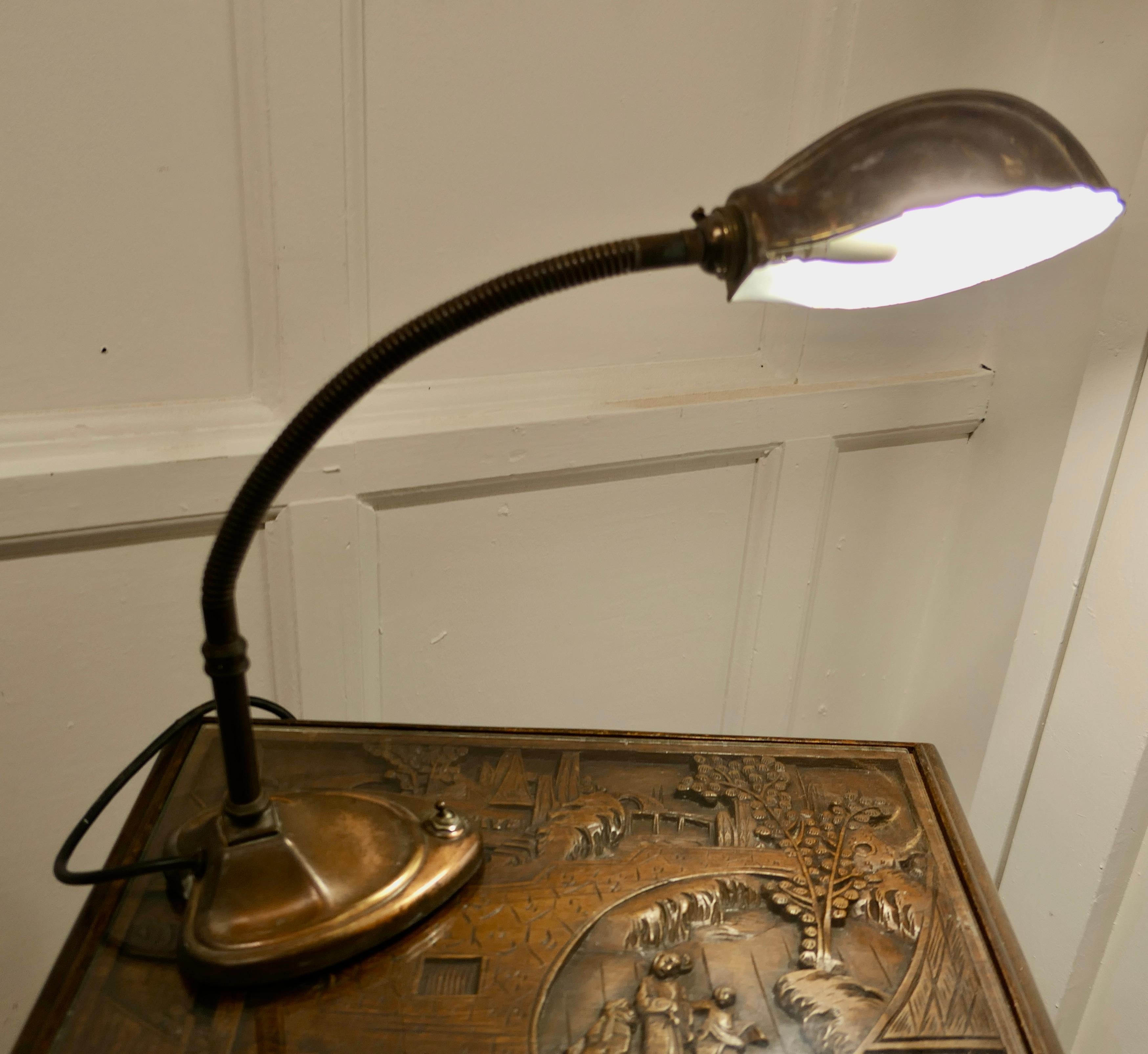 20th Century Traditional Copper Banker’s Desk Lamp