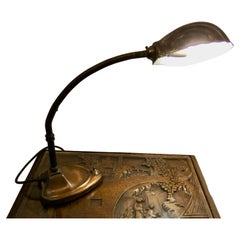 Lampe de bureau de banquier traditionnelle en cuivre