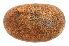 A Traditional Peruvian Storytelling Gourd Depicting Andean Village Life