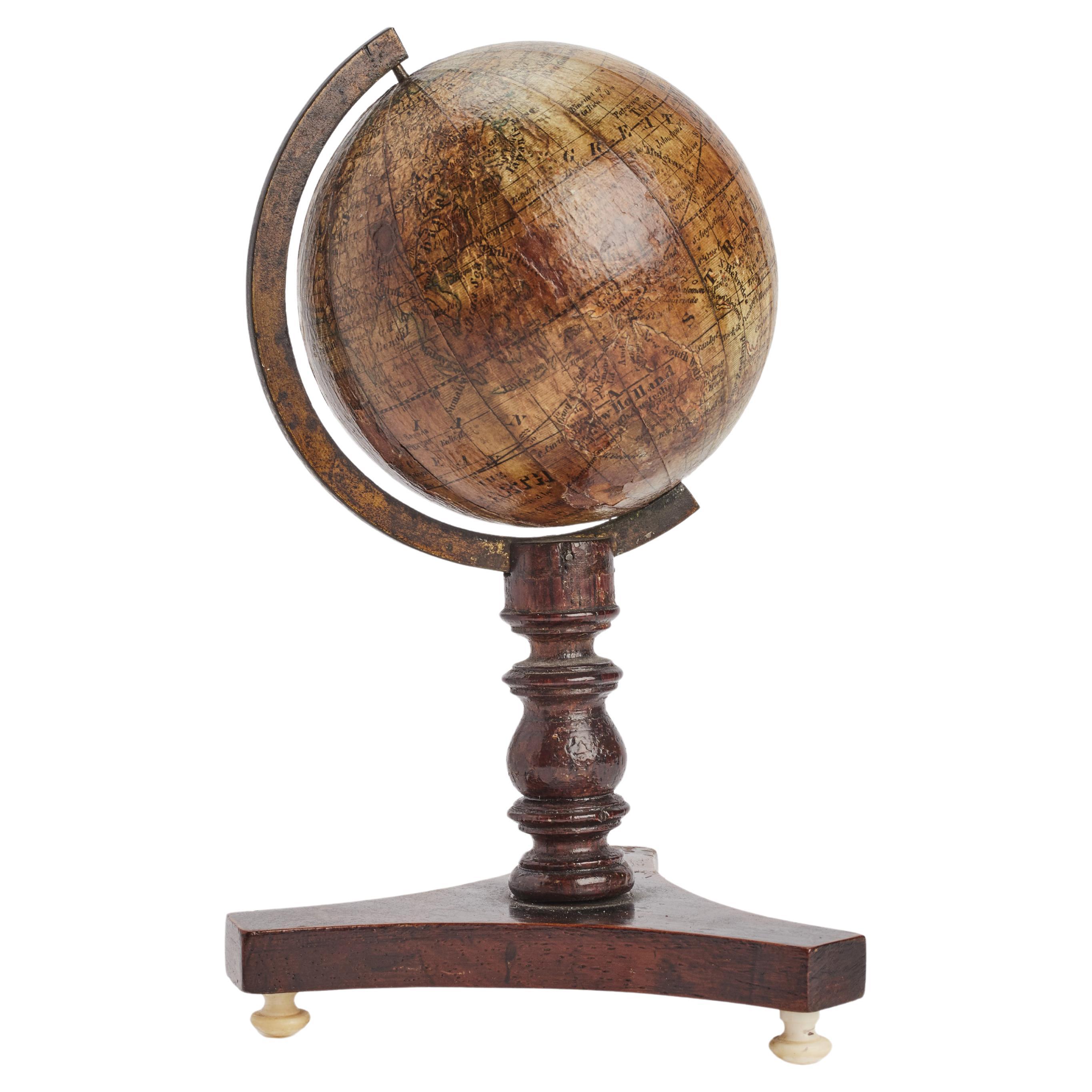 A traveling small globe signed Klinger, Nüremberg 1820.  For Sale