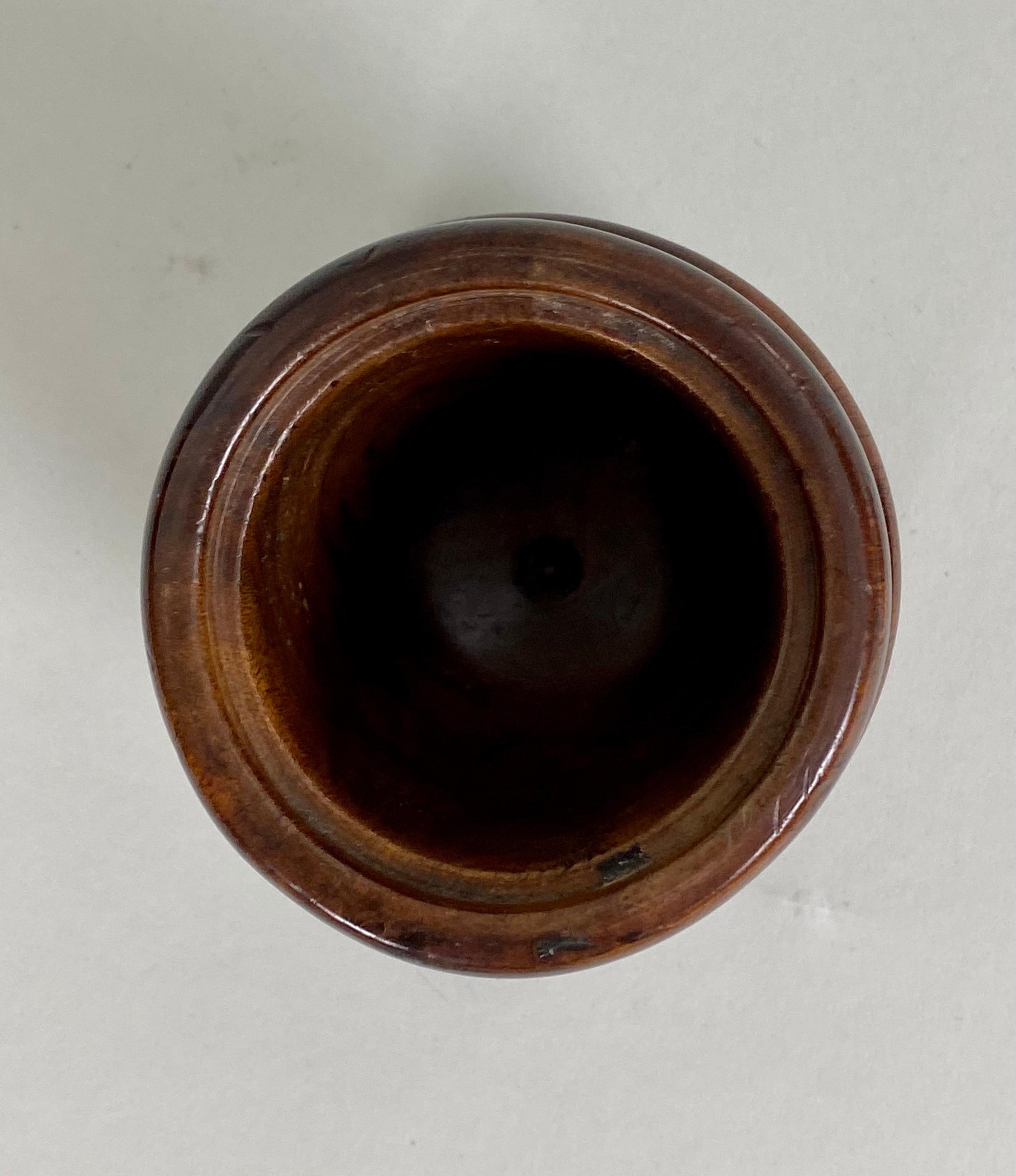 English Treen Tobacco Jar and Cover, 20th Century