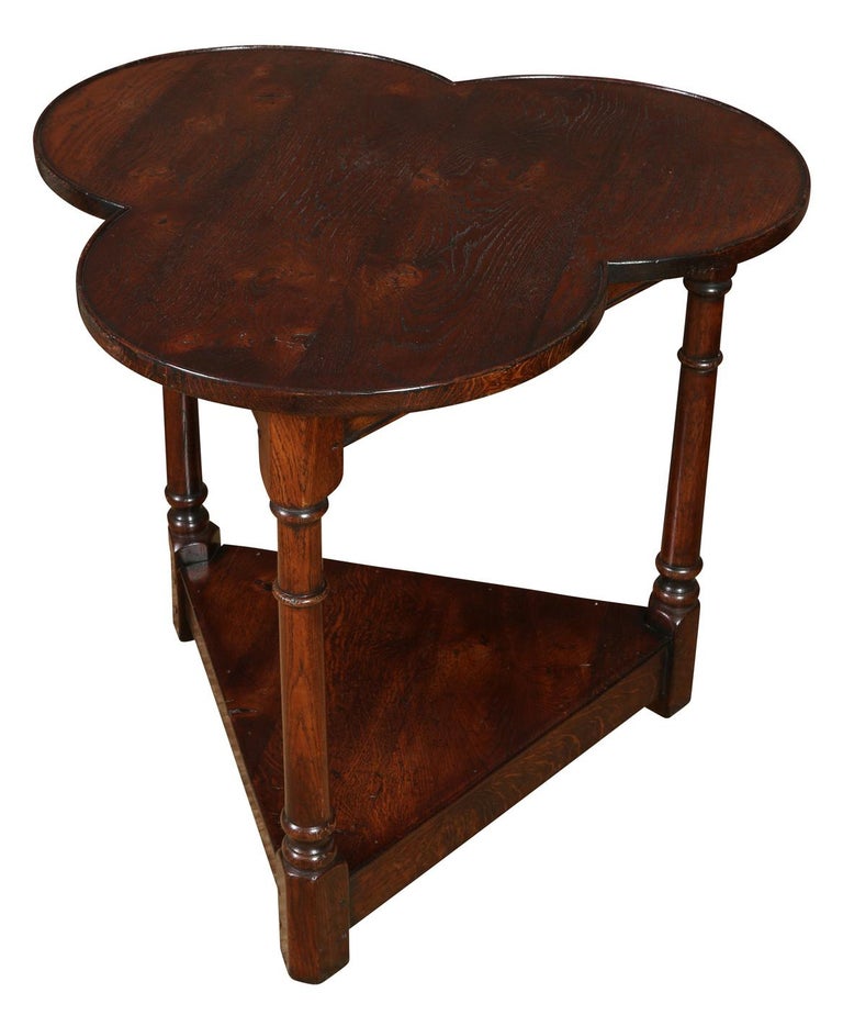 A Trefoil Oak Table For Sale at 1stDibs
