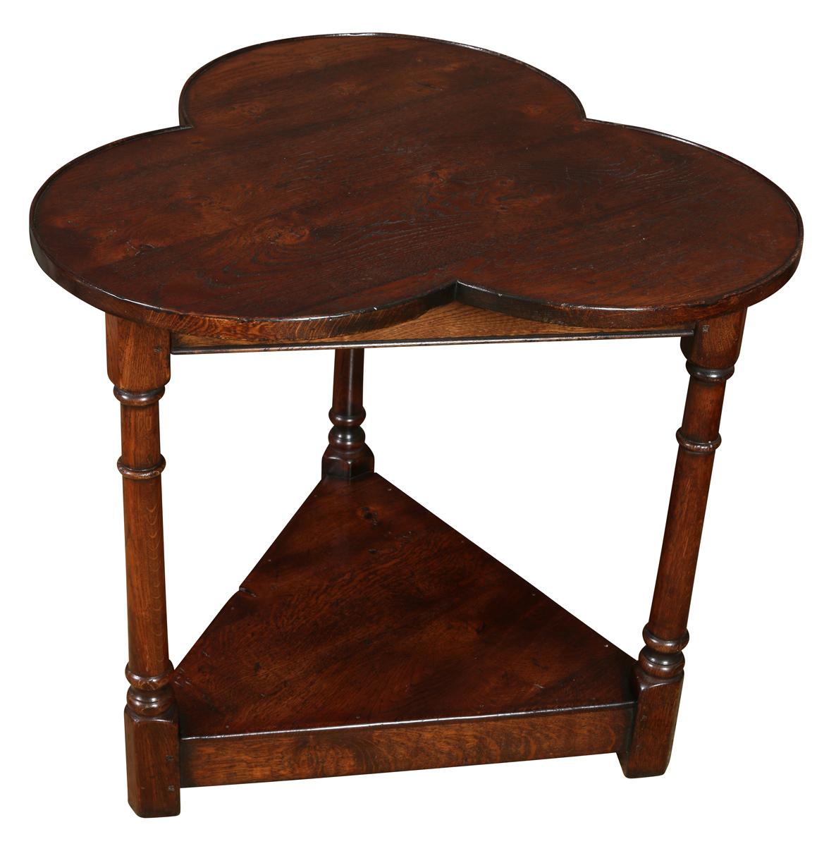 Baroque A Trefoil Oak Table