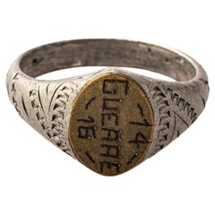 A Trench Art Signet Ring  Commemorating The French in WWI