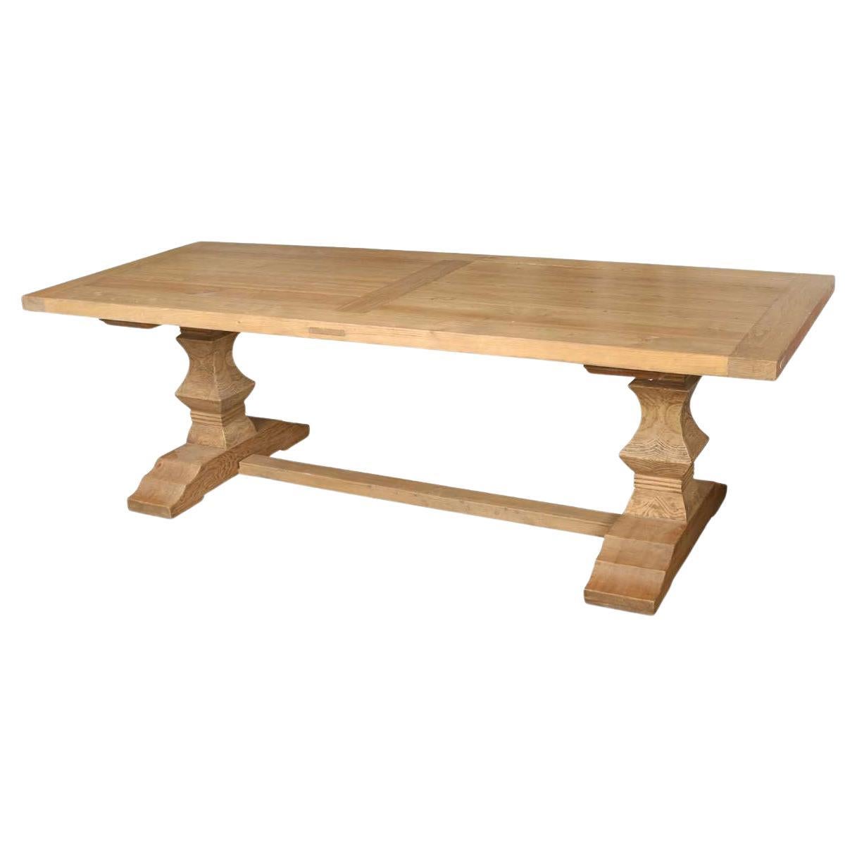 A Trestle Dining Table in Reclaimed Wood For Sale