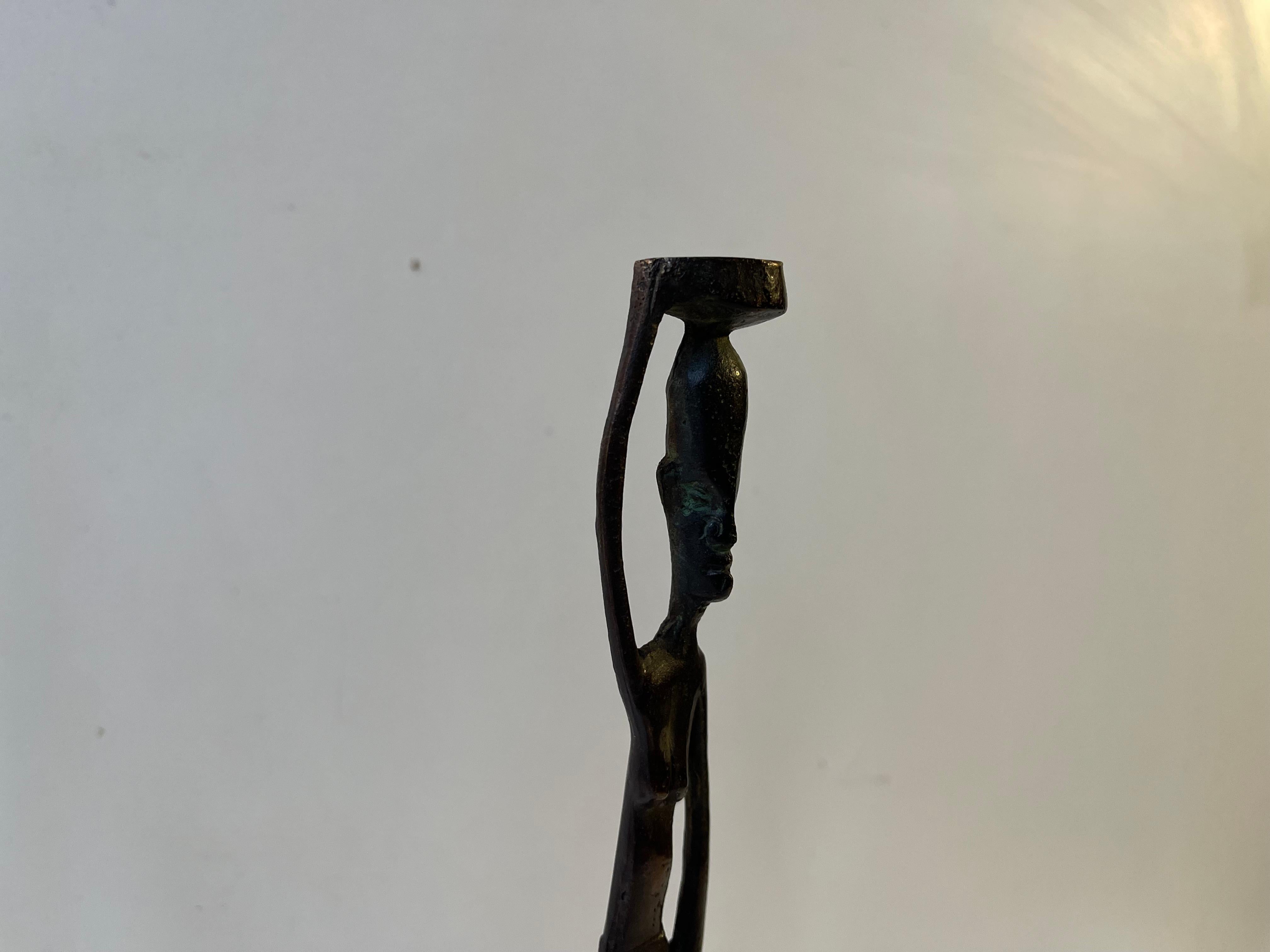 Trio de sculptures allongées en bronze africain, années 1970 Bon état - En vente à Esbjerg, DK